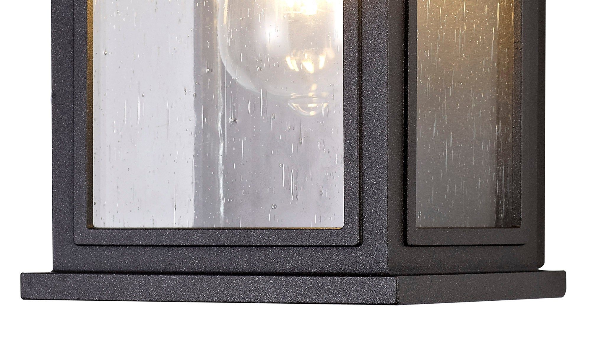 Alicante Outdoor Flush Wall Lamp - E27 Socket, IP54 Waterproof, Anthracite/Bronze/Silver Grey with Seeded Glass - 2 Year Warranty - Perfect for Porch, Patio, and Garden Lighting