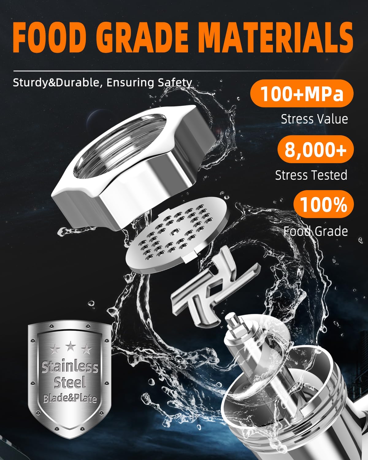 Powerful 3500W Electric Meat Grinder with 6 Stainless Steel Blades & Grinding Plates - Heavy Duty Sausage Stuffer & Kubbe Maker - Smart Thermal Protection for Home Kitchen & Commercial Use - Perfect for Grinding Beef, Pork, Sausage Making & Food Prep (Red)