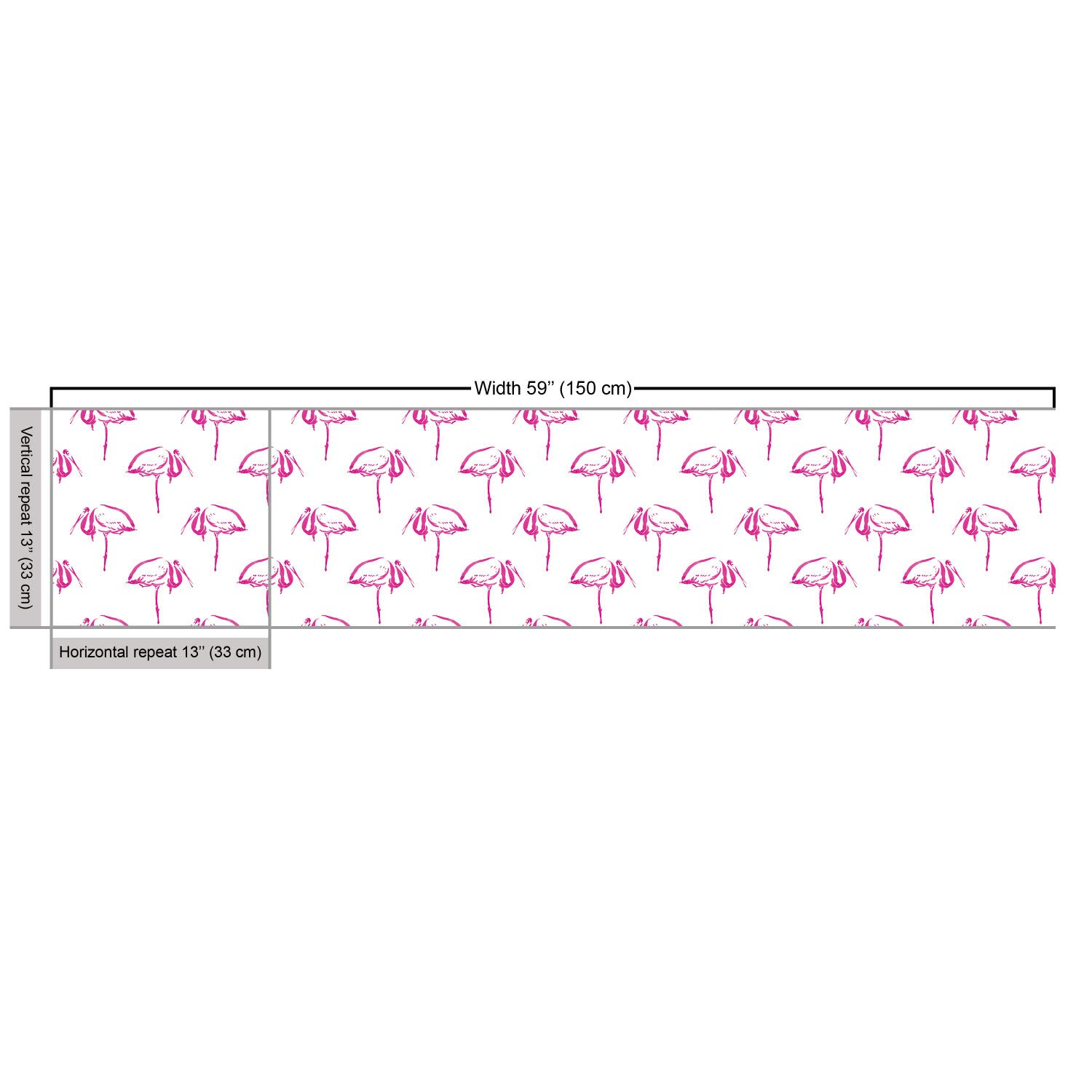 Ambesonne Flamingo Fabric by The Yard - Hand Drawn Tropical Animal Print Upholstery Material, Hot Pink & White Sketch Design for Sofa, Curtains, Pillows - 10 Yards Decorative Home Accent Fabric for Coastal & Boho Decor