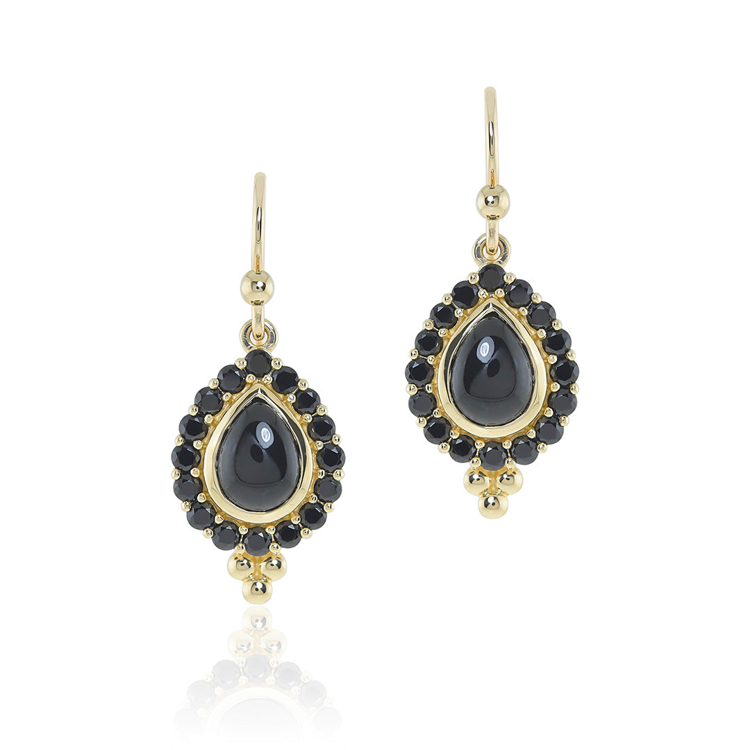 Exquisite Black Jade & Black Spinel Drop Earrings for Women | Elegant Dangle Earrings for Party, Wedding & Evening Wear | Handmade Jewelry Gift for Her