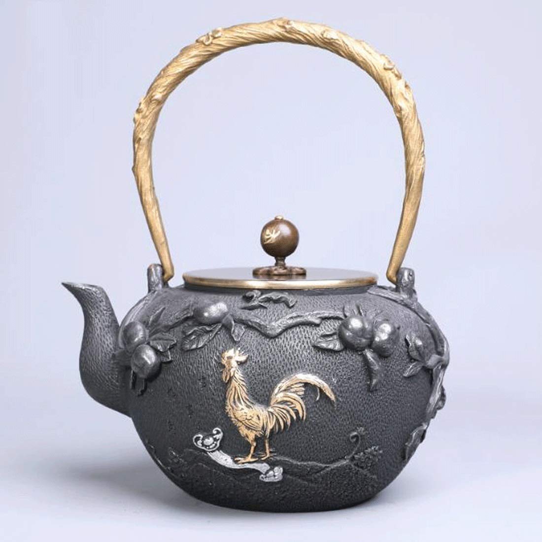 Vintage Cast Iron Teapot 1200ml - Heat Resistant Loose Leaf Tea Kettle with Easy Pour Spout, Perfect for Chinese Tea, Home, Office, or Party Use
