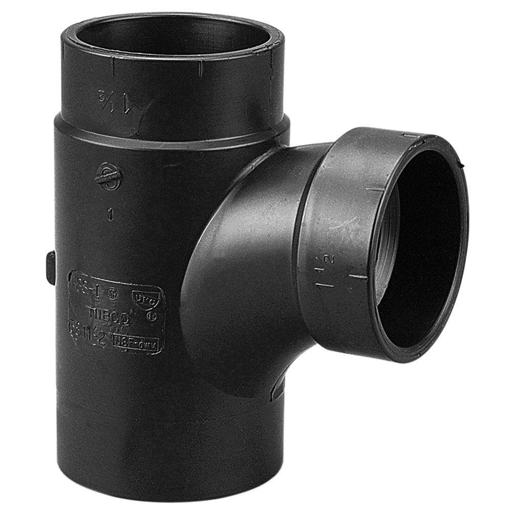 NIBCO 58112RR 2x1-1/2x1-1/2 Spring x Hub x Hub ABS Street Tee - Durable Plumbing Fitting for Water Supply & Drainage Systems