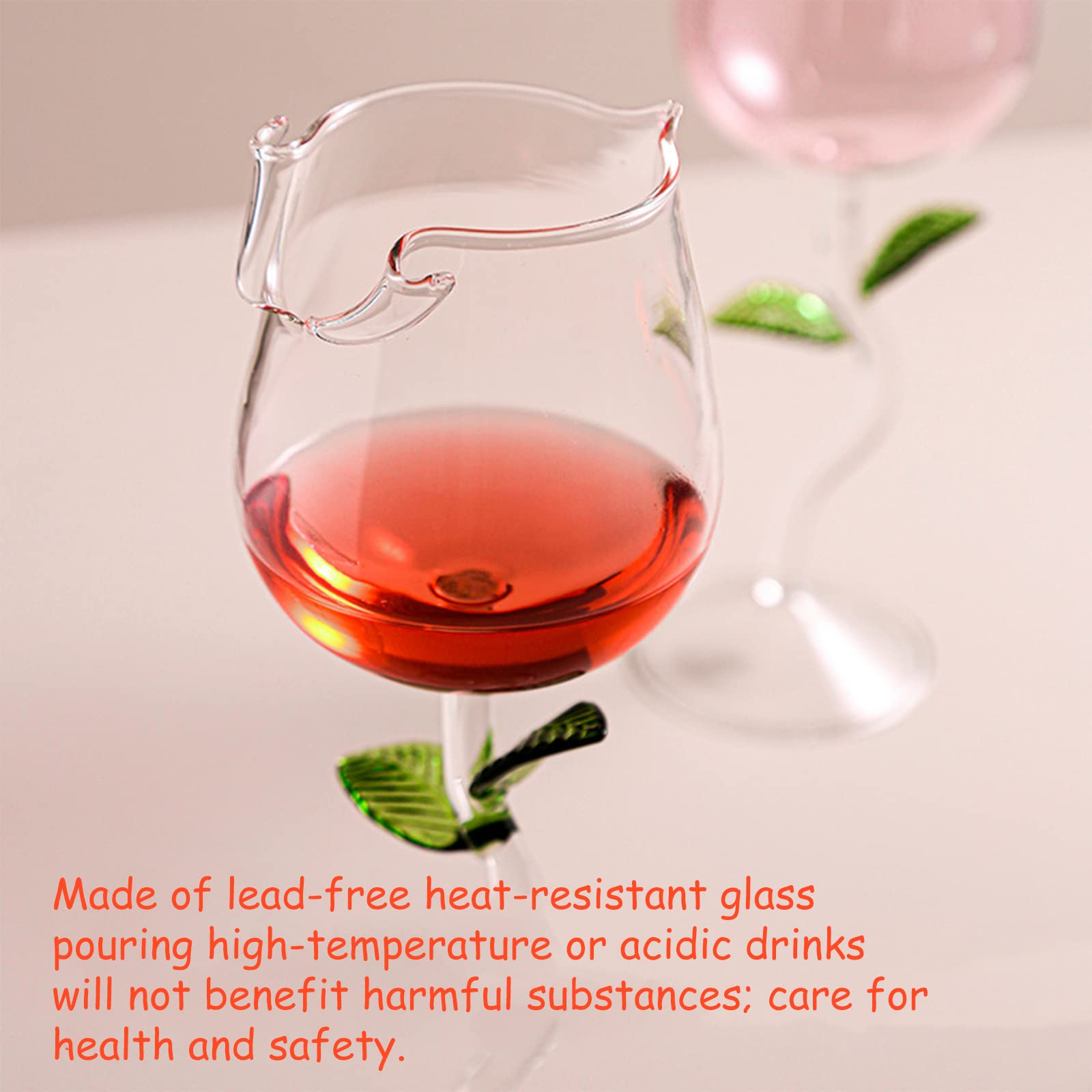 2Pcs Rose Flower Wine Glasses - Elegant Rose-Shaped Cocktail Glass Set for Wedding, Party, Dinner & Gifts | Perfect for Romantic Date Nights, Bridal Showers & Special Celebrations