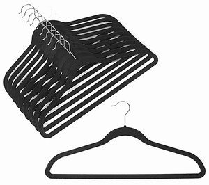 Premium Ultra-Slim Velvet Non-Slip Clothes Hangers - 100 Pack Black - Space Saving Hangers for Closet Organization & Wardrobe Storage
