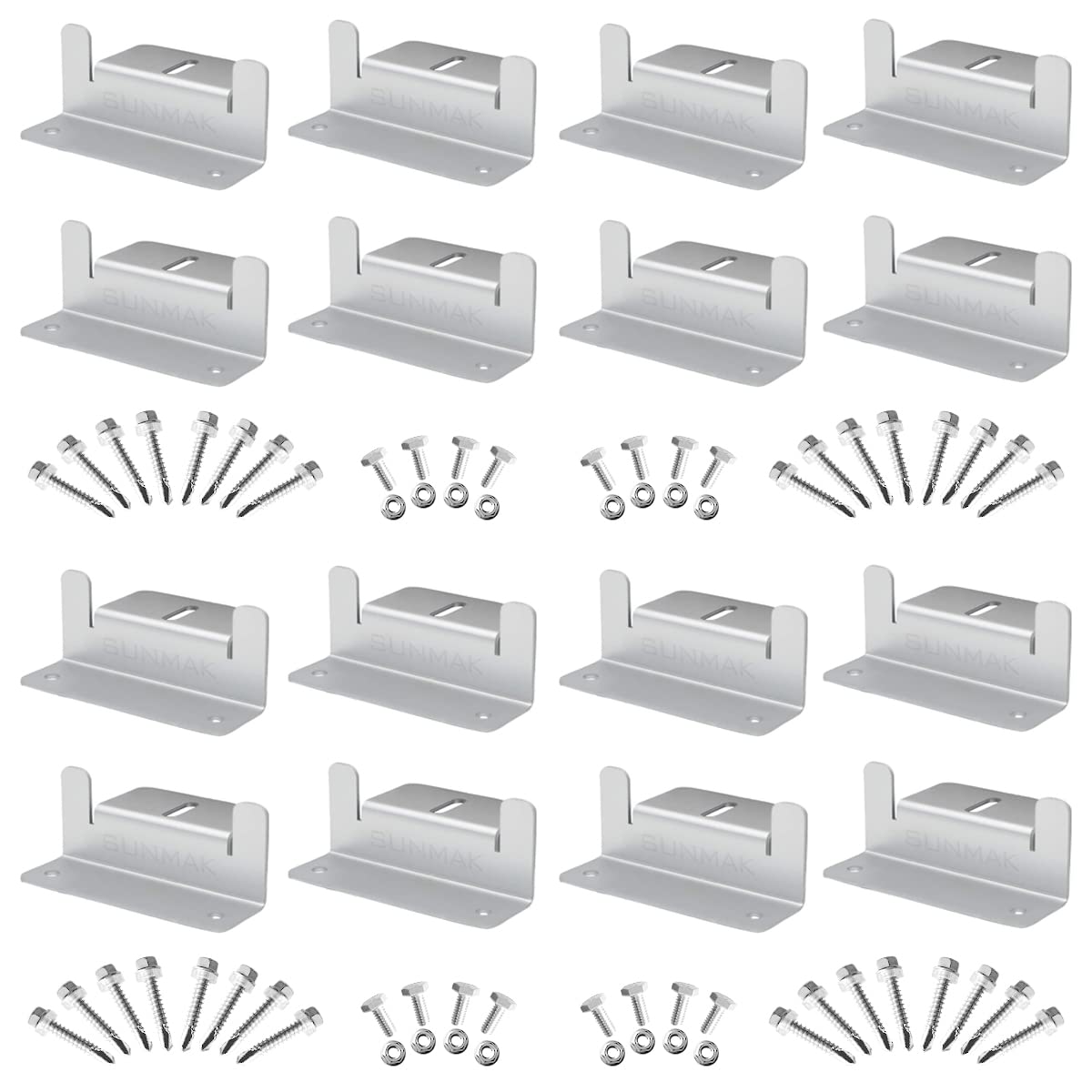 16-Pack Solar Panel Mounting Z Brackets - Lightweight Aluminum Corrosion-Resistant for RV, Boat, Yacht & Off-Grid Roof Installation | Perfect for Marine, Camping & Home Solar Systems