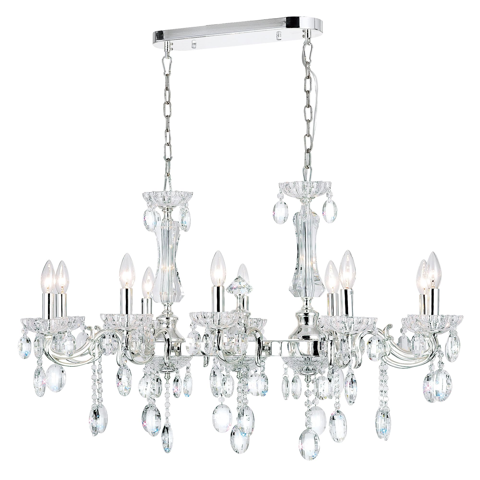Elegant CWI Lighting Flawless 10-Light Chrome Metal Chandelier - Perfect for Dining Room, Living Room & Bedroom Lighting