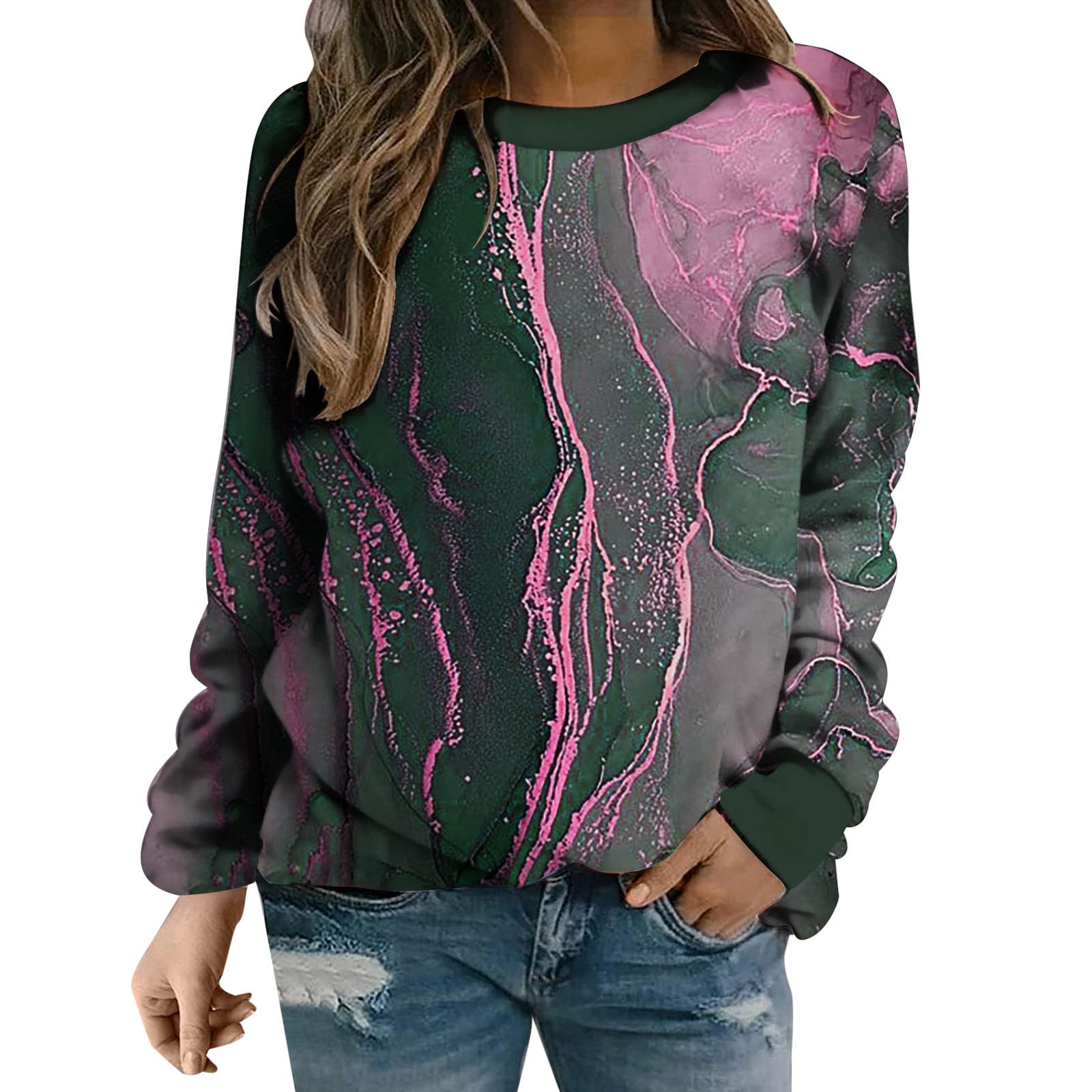 Adviicd Women's Casual Long Sleeve Lace T-Shirts - Loose Fit Blouse Tops for Everyday Wear, Office & Date Night Outfits