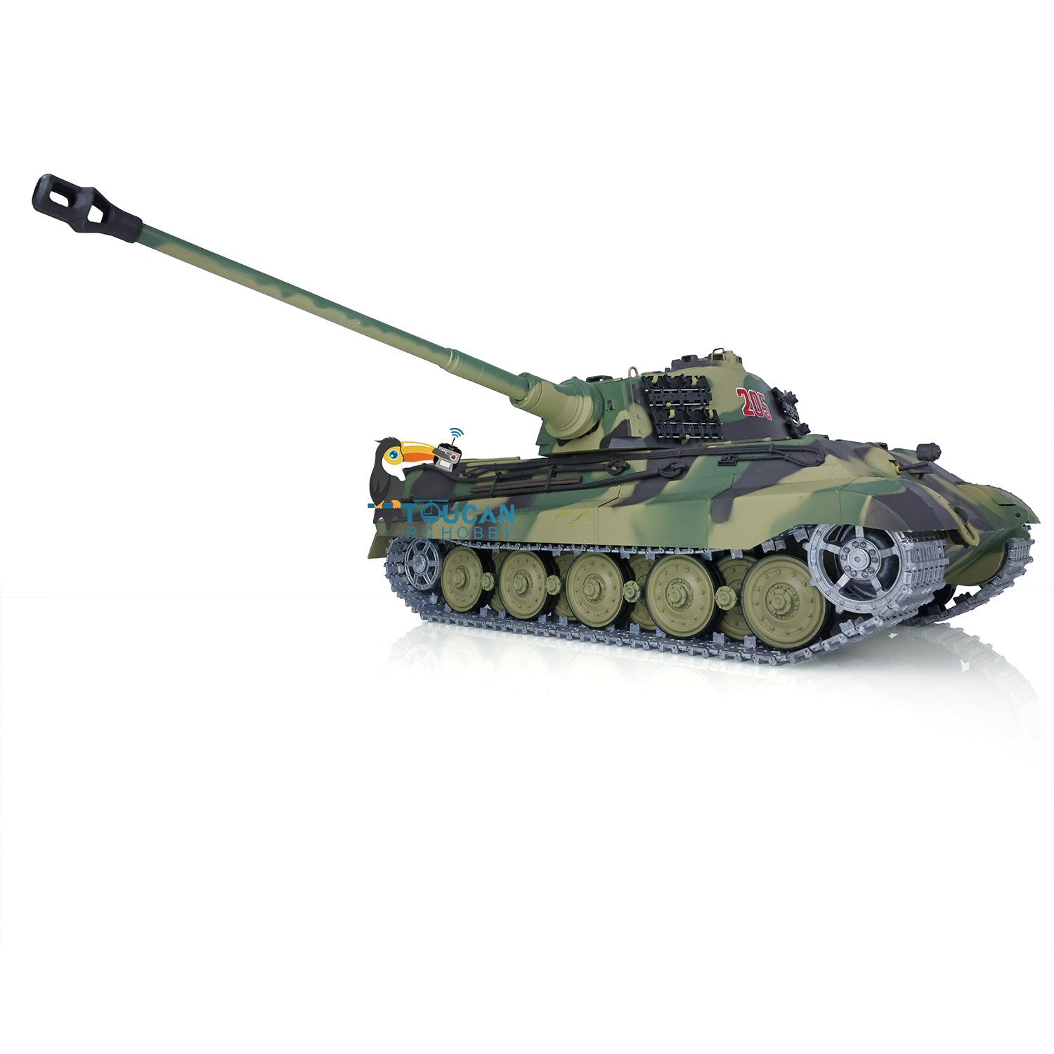 2.4Ghz Henglong 1:16 Scale German King Tiger RTR RC Tank - 3888A Model with Metal Tracks, 340° Rotating Turret & Steel Gearbox | US Stock | Battle Simulation & Collectible Display