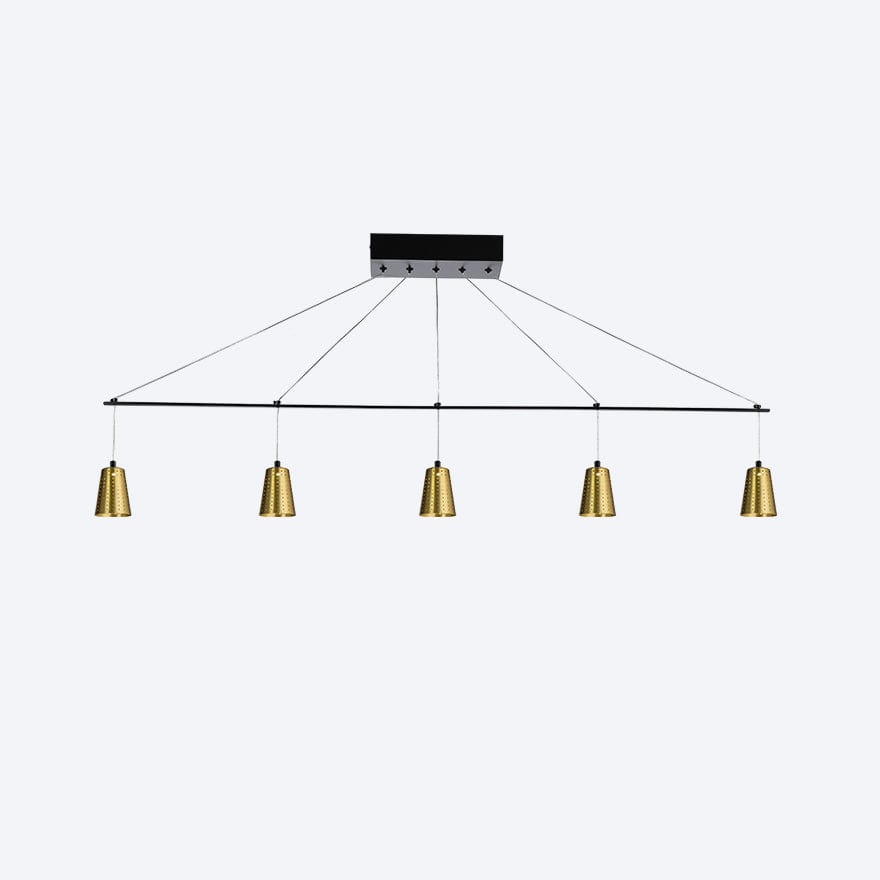 ZORO LINEAR 5 LED Pendant Light with Yosh Shade - Dimmable Modern Lighting for Kitchen Island, Dining Room & Bedroom