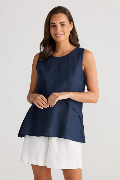 Holiday HC24047 1 St Tropez Women's Navy Blue Tank Top - Casual Summer Wear, Beach Outfit, Vacation Essentials