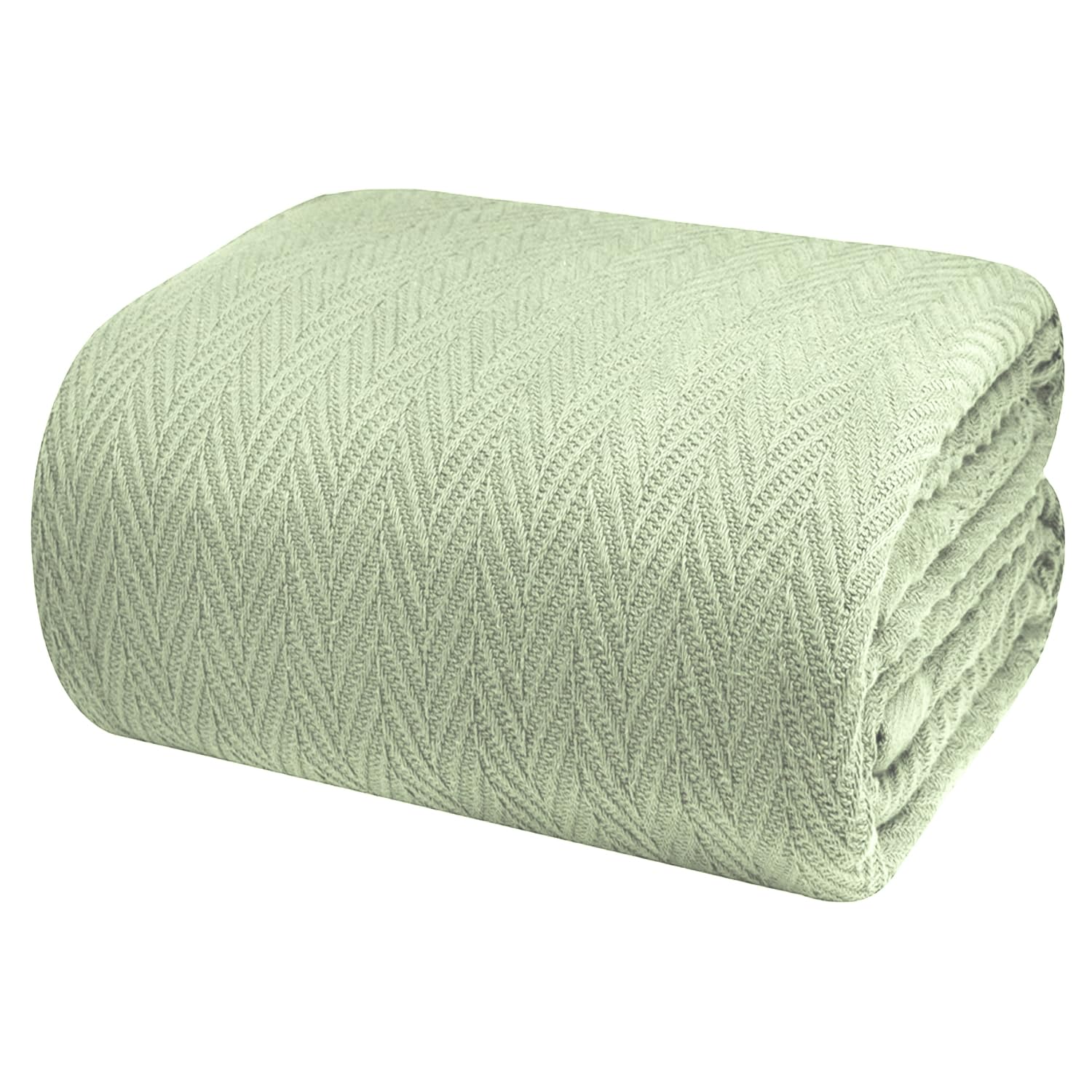 Infinitee Xclusives 100% Cotton Queen Size Blanket 90x90 Inches - Lightweight Thermal Soft Breathable All Season Cozy Bedding for Adults - Perfect for Home, Office, Travel & Gifts (Regal Green)
