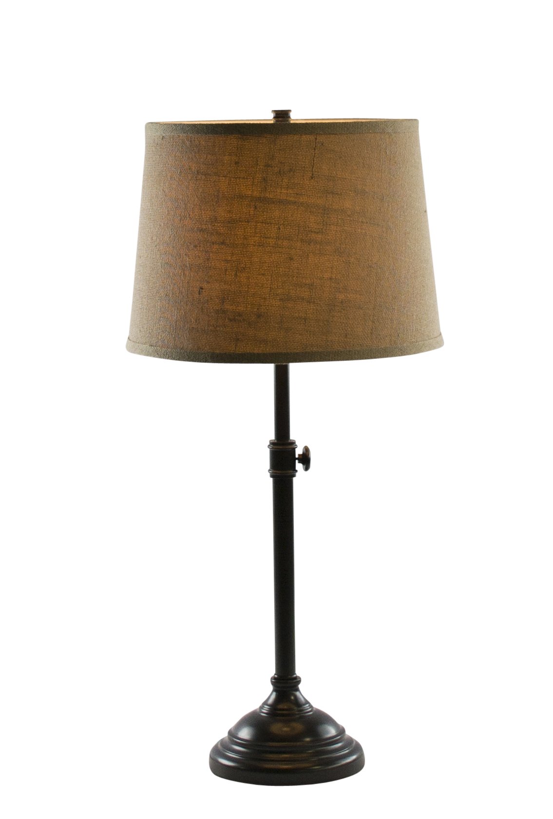 Urbanest Windsor Adjustable Table Lamp - Oil-Rubbed Bronze Base with Natural Burlap Shade | Modern Desk Lamp for Home Office, Bedroom Nightstand & Living Room Decor