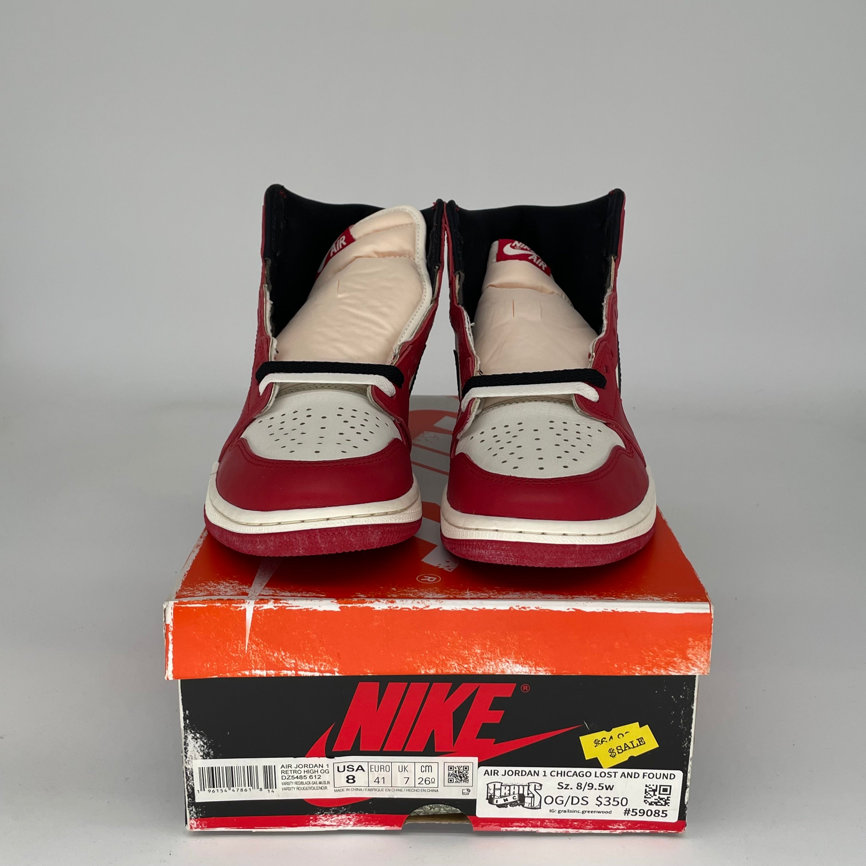 Original Air Jordan 1 Retro High OG 'Lost & Found' Size 8 Men's Basketball Shoes DZ5485-612 - Perfect for Sneaker Collectors & Streetwear Fashion