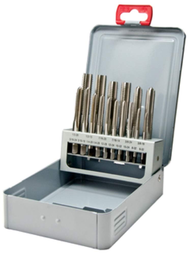 ALFA Tools TDS66019 19-Piece USA Plug Tap Set #0-12 - High-Quality Threading Tools for DIY, Automotive, and Plumbing Projects