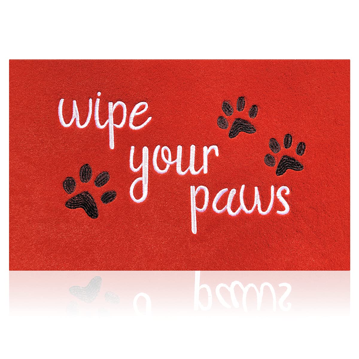 Large Non-Slip Rubber Doormat for Home Entrance - Funny Welcome Mat with 'Wipe Your Paws' Text, Durable Pet-Friendly Door Mat for Dogs - Perfect for Front Door, Porch, and Mudroom Use