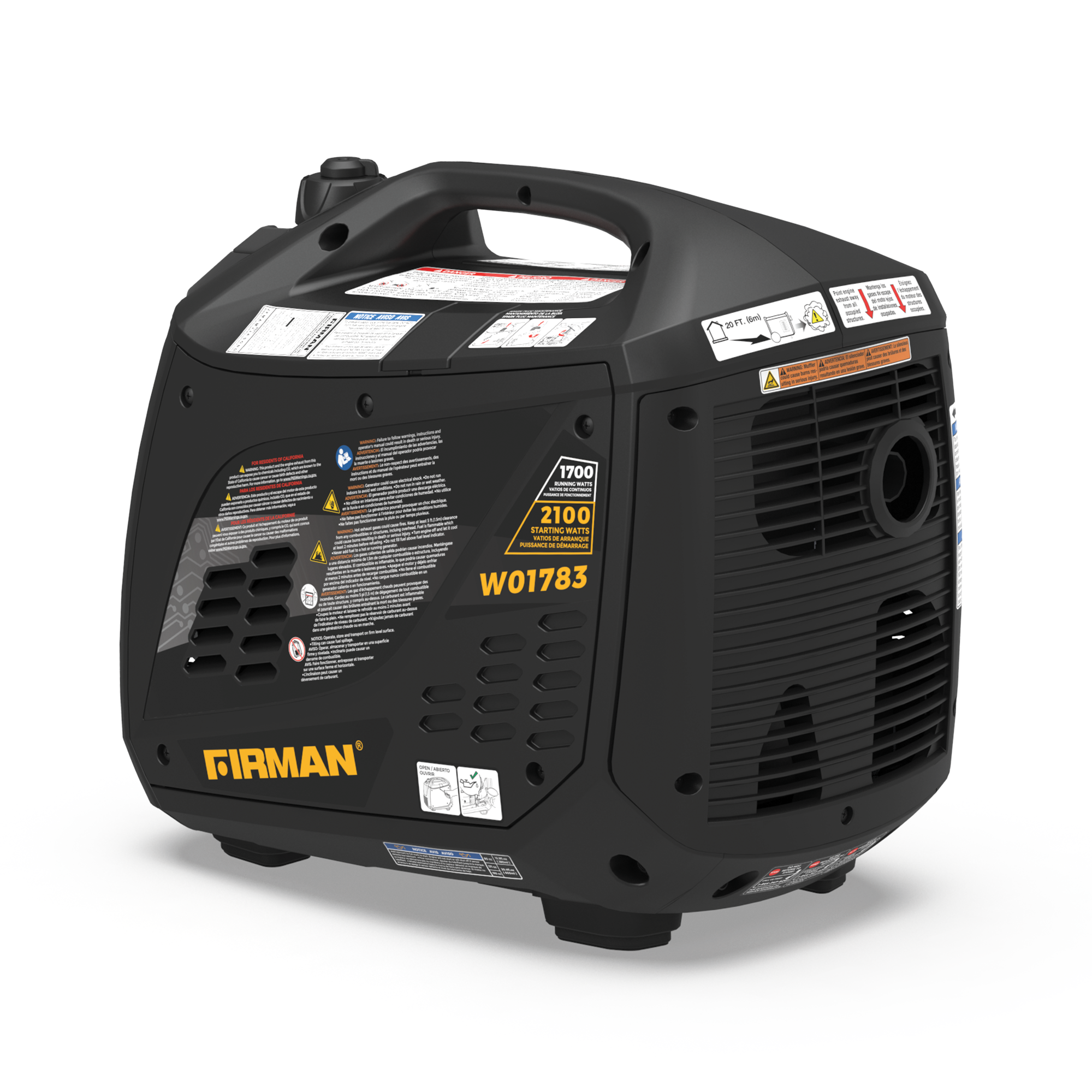 2100W Portable Inverter Generator with Recoil Start - Quiet, Lightweight Power for Camping, RV Trips & Emergency Backup