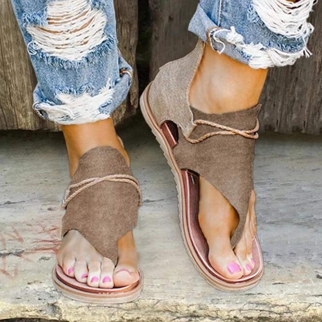 **Women's Plus Size Flat Sandals with Covered Heel - Cute Summer Shoes for Ladies | Perfect for Beach, Vacation & Casual Outings**