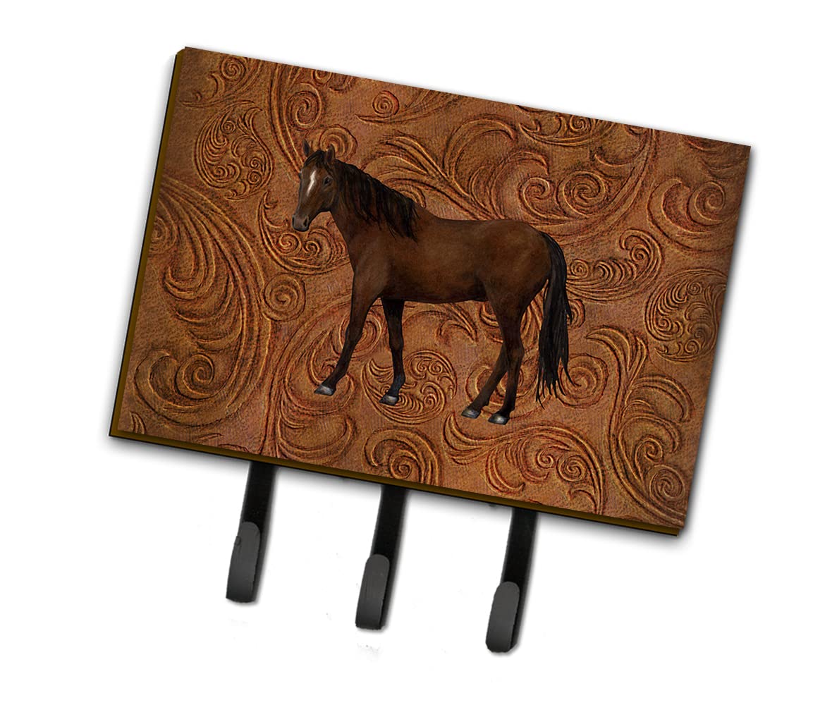 Caroline's Treasures SB3066TH68 Decorative Wall Mounted Horse Key Holder & Coat Rack - Multi-Purpose Hooks for Keys, Leashes, Towels, Aprons - Perfect for Entryway, Mudroom, Kitchen or Stable Organization