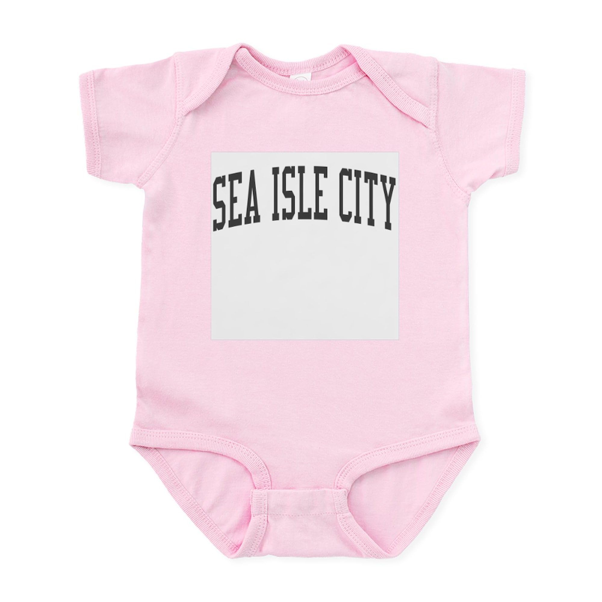 Cute Sea Isle City New Jersey NJ Black Infant Bodysuit - Soft Baby Romper for Newborns & Toddlers - Perfect for Beach Vacations & Family Photos