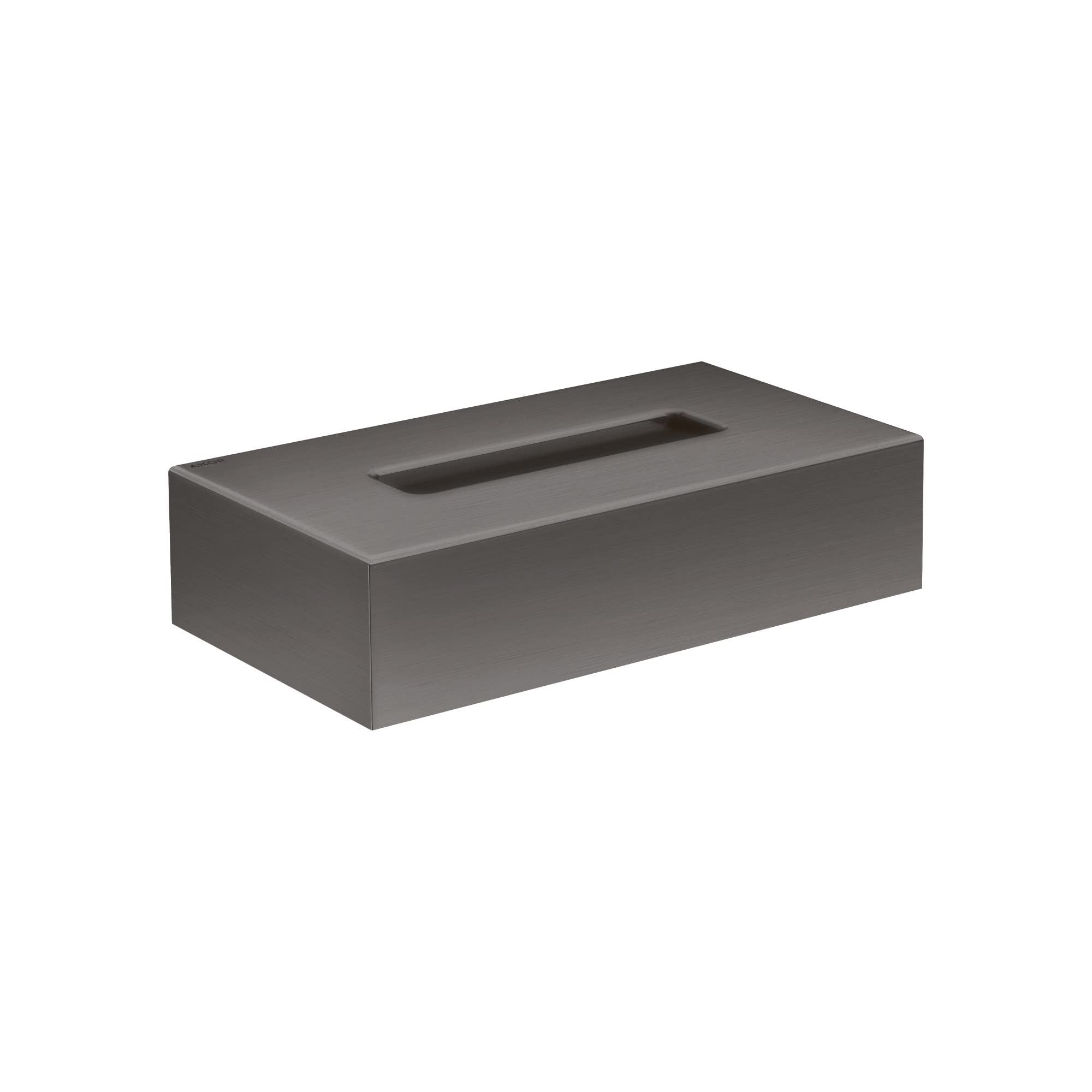 AXOR Universal Circular Tissue Box in Brushed Black Chrome - Stylish Modern Tissue Holder for Home, Office, and Car (Model 42873340) | Perfect for Living Rooms, Bathrooms, and Desks