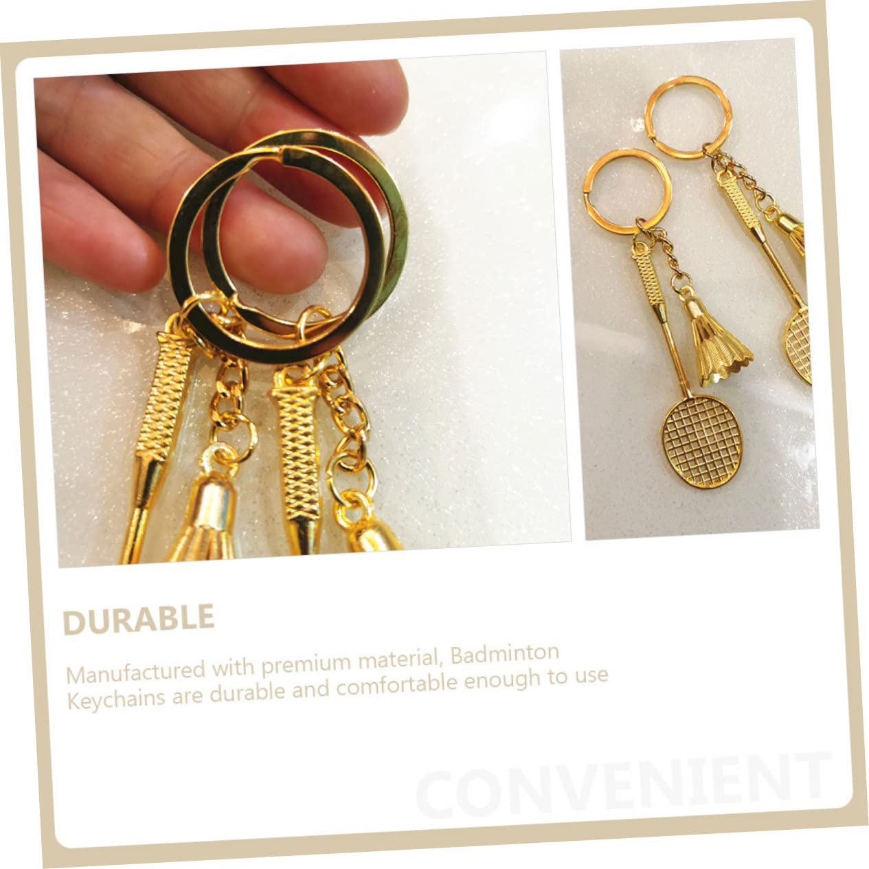 Happyyami 30 Pcs Badminton Keychain for Boys - Golden Zinc Alloy Sports Key Rings - Perfect for Badminton Lovers, Team Gifts & Sports Enthusiasts