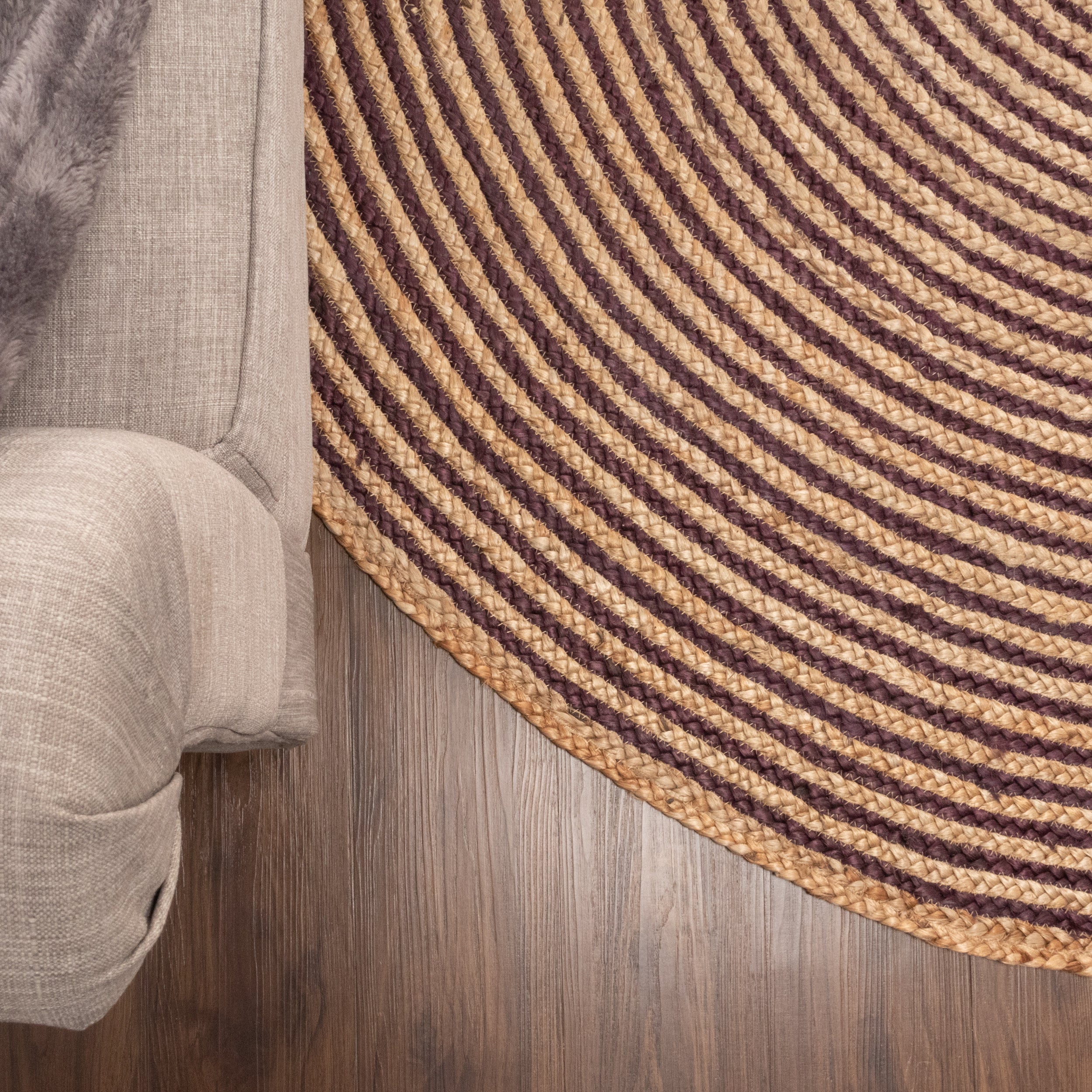 Braided Jute Reversible Handwoven Rug - Natural Fiber Indoor/Outdoor Area Rug for Living Room, Bedroom, Patio & Deck - Eco-Friendly Home Decor