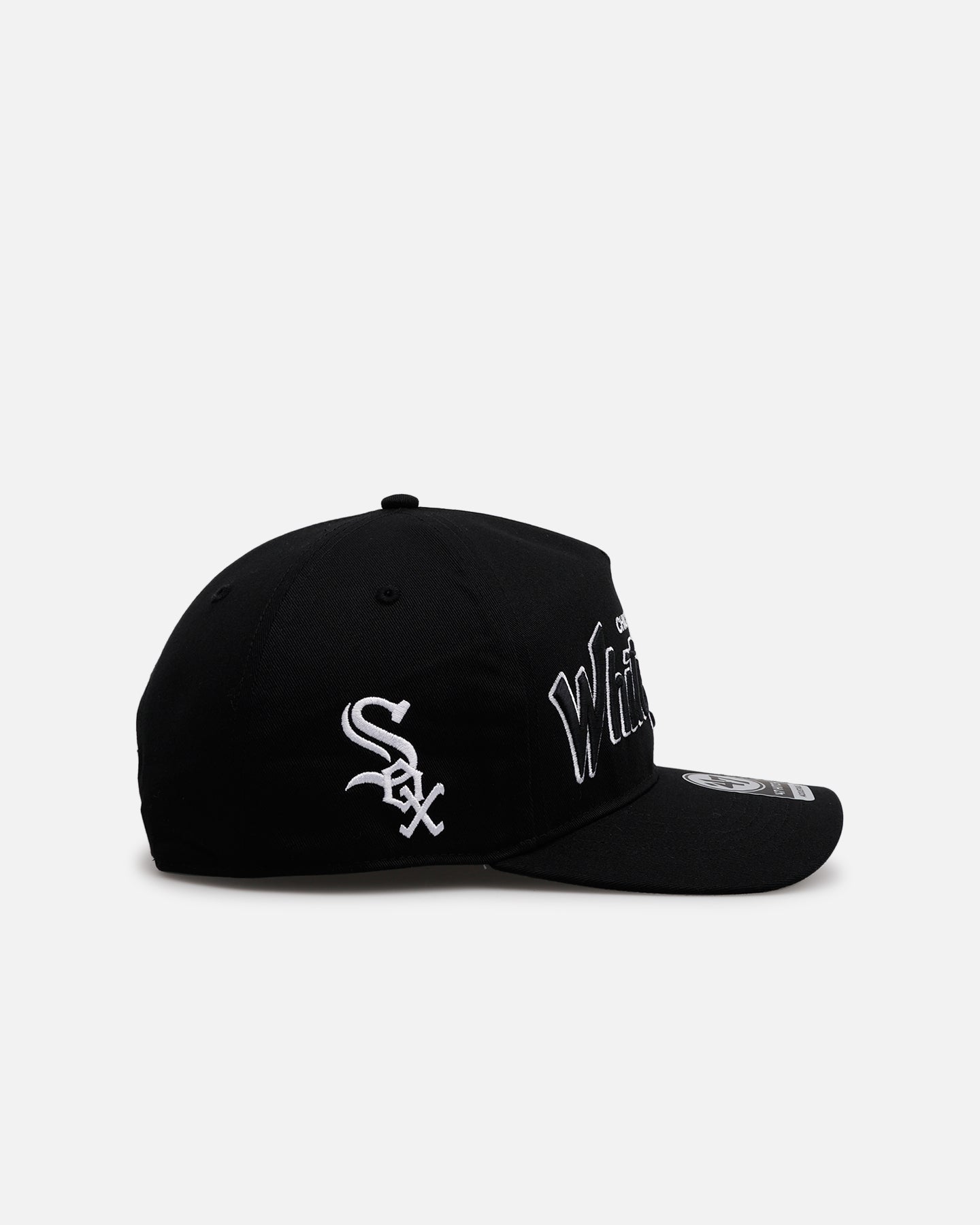 47 Brand Chicago White Sox 'Black Dome Script' 47 Hitch Snapback Black Hat - Adjustable Baseball Cap for Men & Women - Perfect for Sports Fans, Casual Wear & Gifts