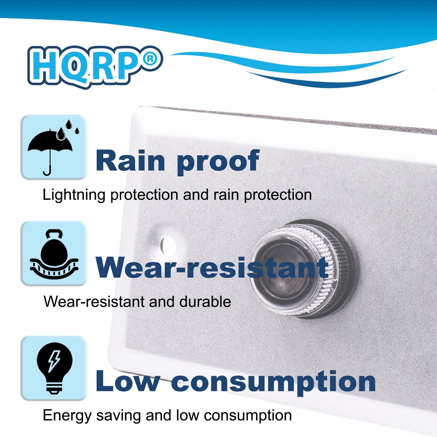 HQRP Photocell Thermal Light Sensor with Wall Plate - Dusk to Dawn Wire-in Switch for Outdoor Lighting - Photoelectric Control for Garage Lights, Barn Lights, Street Lights - Weatherproof & Energy Saving (Perfect for Driveways, Gardens & Security Lighting)