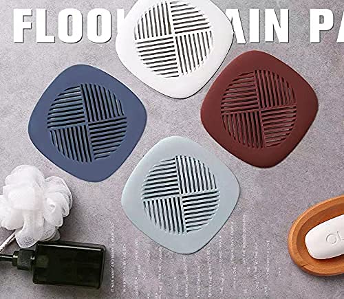 Premium Silicone Hair Catcher for Shower & Sink Drain - Bathtub Drain Cover, Square Drain Stopper for Tub, Kitchen & Bathroom (Coral Red) - Prevent Clogs & Keep Pipes Clean for Hassle-Free Drainage