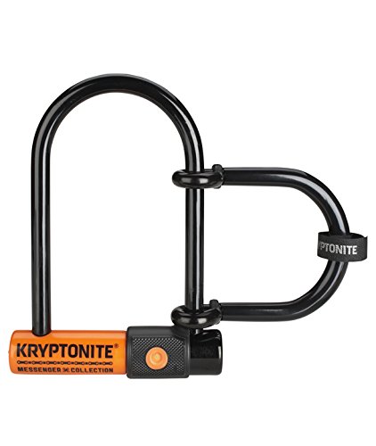 Kryptonite Messenger Mini Bike U-Lock with Wheel Extender - Heavy Duty 11mm Steel Shackle Anti-Theft Bicycle Lock (Includes Keys) - High Security U-Lock for E-Bikes, Bicycles & Scooters - Perfect for Urban Commuting, Campus Security & Outdoor Cycling