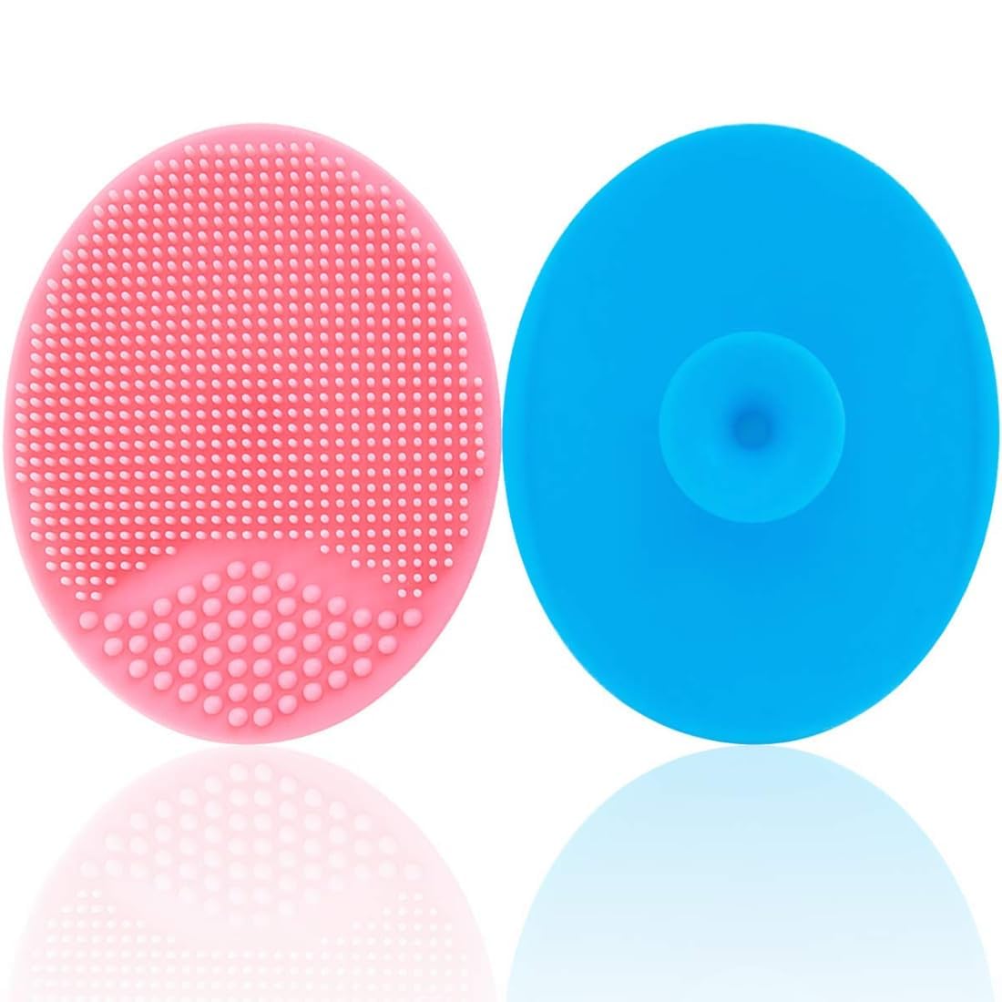 Eitheo Baby Silicone Shower Brush - Soft Silicone Body Scrubber & Bath Loofah for Infants - Gentle Skin Exfoliation & Scalp Massager - 2 Pack Assorted Colors - Perfect for Newborn Bath Time & Sensitive Skin Care
