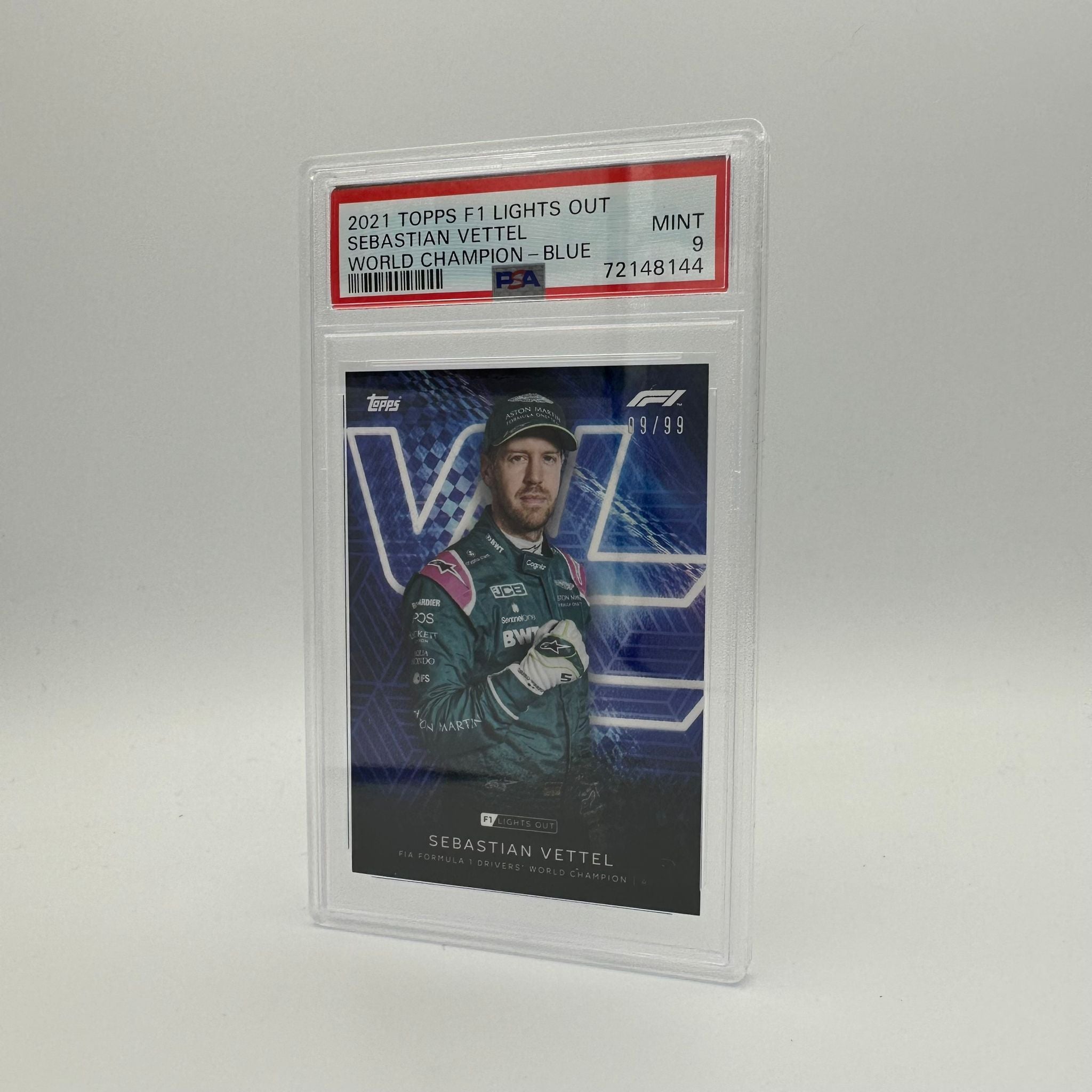 PSA 9 Graded 2009 Sebastian Vettel Formula 1 World Champion Trading Card - Rare Collectible for F1 Fans, Sports Memorabilia & Card Collectors