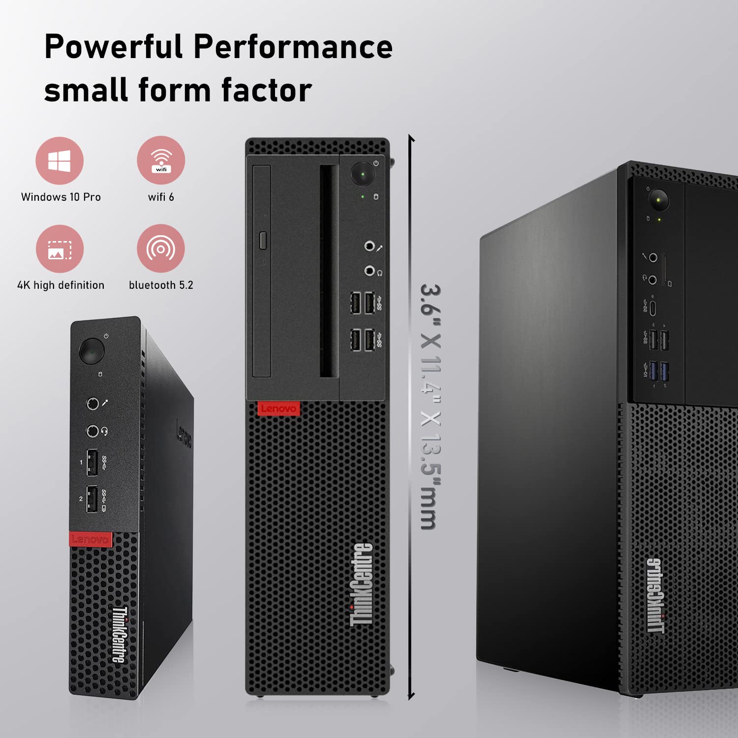 Renewed Lenovo ThinkCentre M710 SFF Desktop - Intel Core i7-7700, 16GB RAM, 256GB NVMe SSD + 2TB HDD, Wireless Keyboard & Mouse, PCIe AX200 WiFi, Bluetooth, Win 10 Pro | Perfect for Home Office, Business Workstations & Small Business Computing