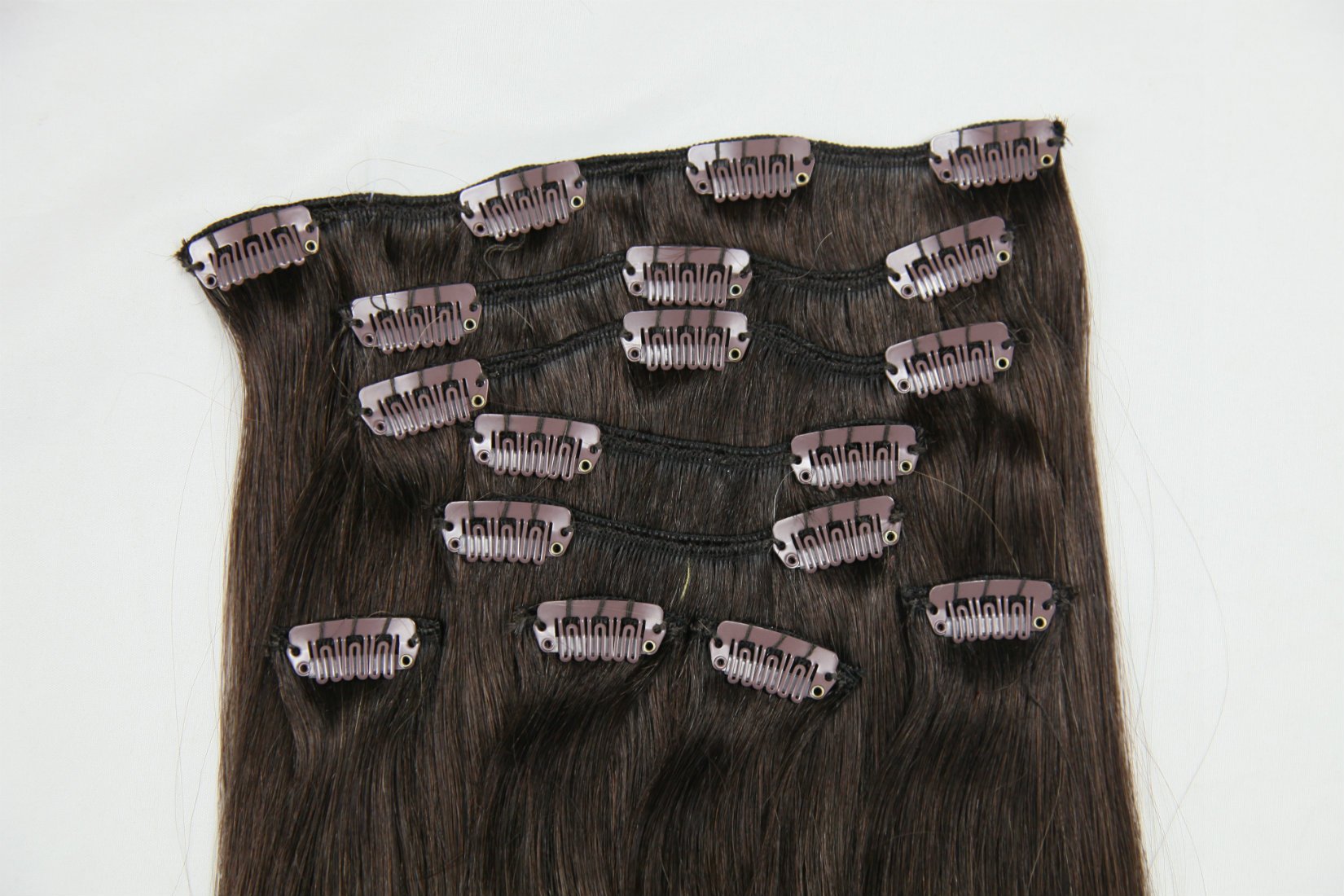 Tressmatch® 20-22 Inch Clip-in Human Hair Extensions - Ombre/Dip Dye Brunette to Blonde (5.6oz/160g) - Thick Remy Hair for Volume & Length - Perfect for Parties, Weddings & Daily Styling