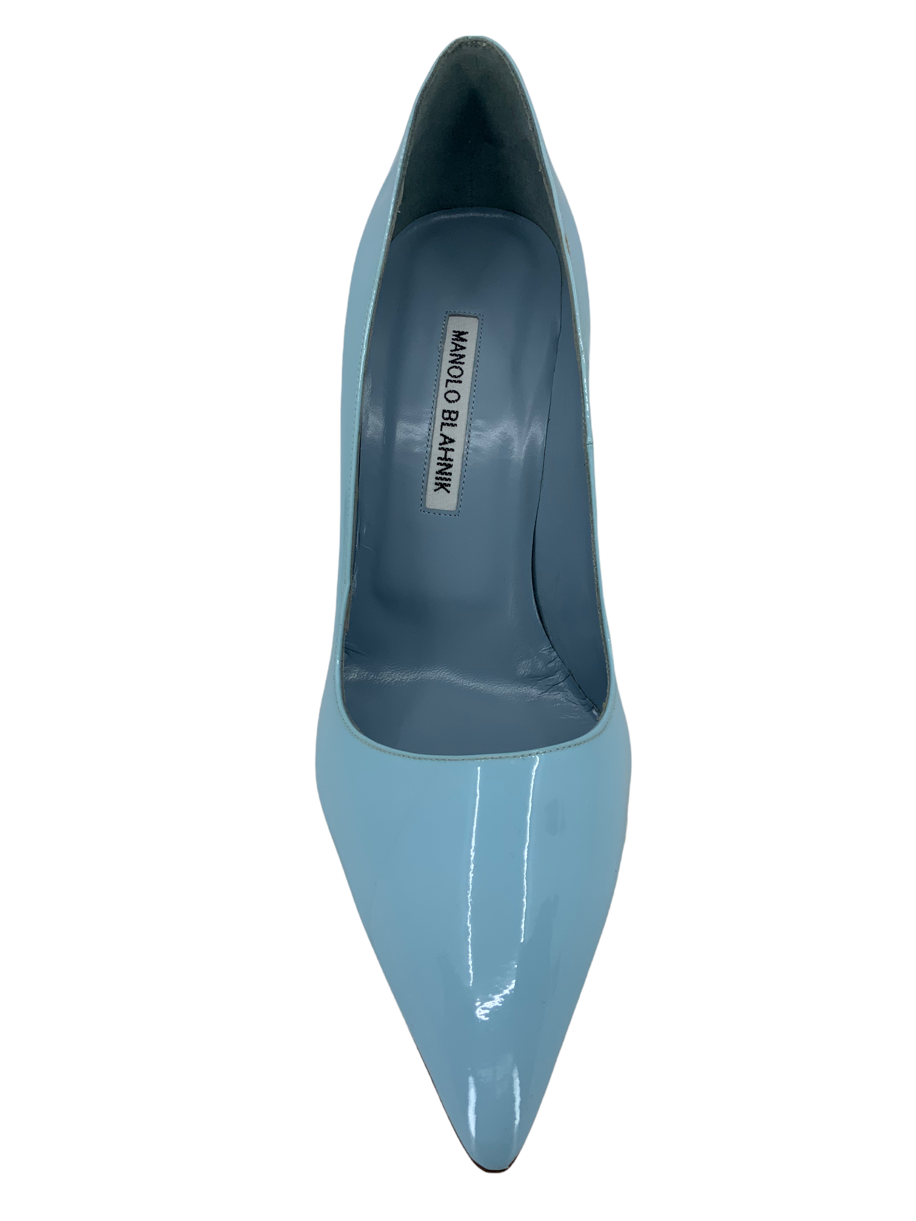 Manolo Blahnik BB Patent Leather Pointed Toe Pumps - Women's Size 8.5 US (38.5 EU) - Classic High Heel Dress Shoes for Wedding, Party & Evening Wear