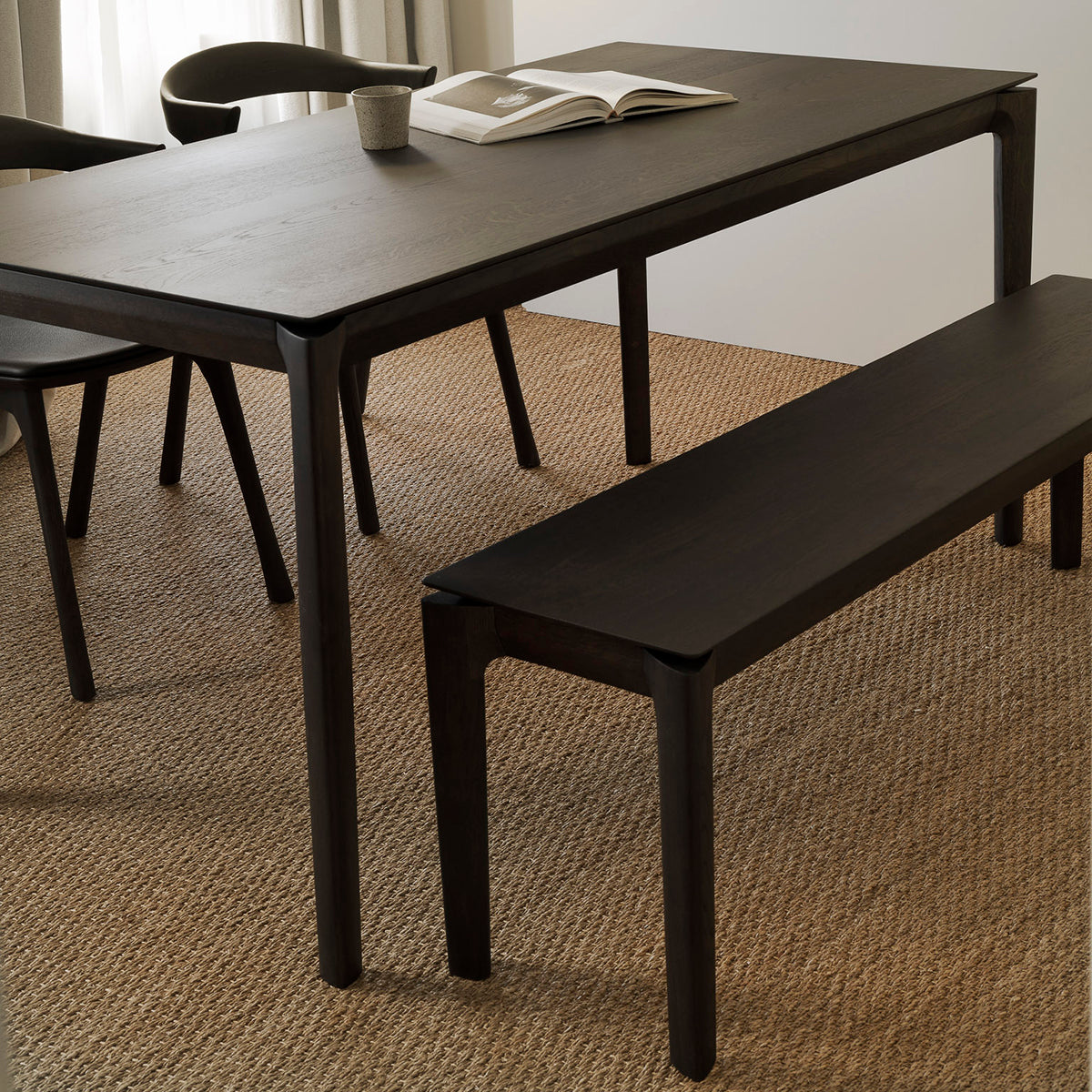 Modern Bok Dining Table - Solid Wood Kitchen Table for 6 - Perfect for Family Gatherings & Dinner Parties