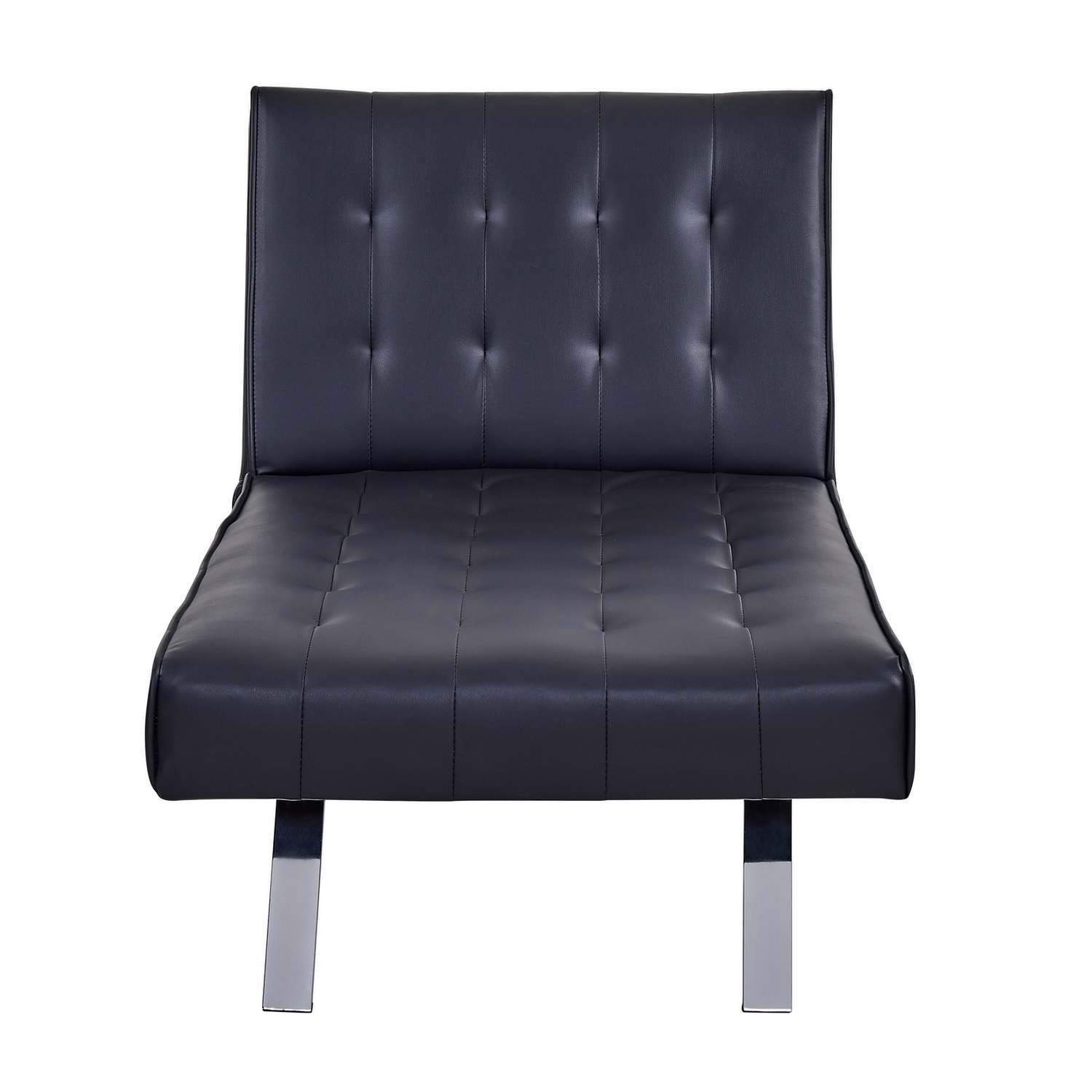 Comfortable Black Recliner Chaise Lounge - Single Sleeper Futon for Living Room, Bedroom & Home Theater Relaxation