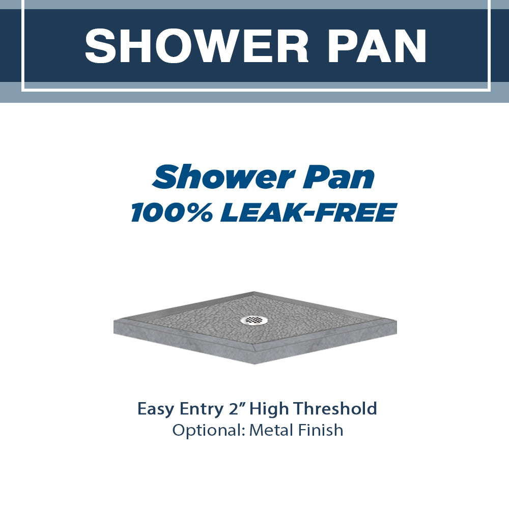 Grio Marble Pebble Corner Shower Enclosure Kit - Waterproof Bathroom Upgrade for Modern Homes, Spa-Like Shower Experience