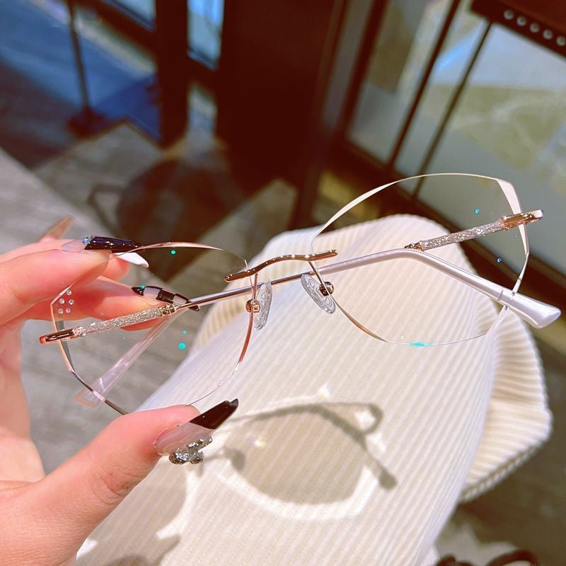 Women's Ultra Lightweight Frameless Anti Blue Light Reading Glasses - Stylish & Comfortable for Computer Work, Reading & Screen Time