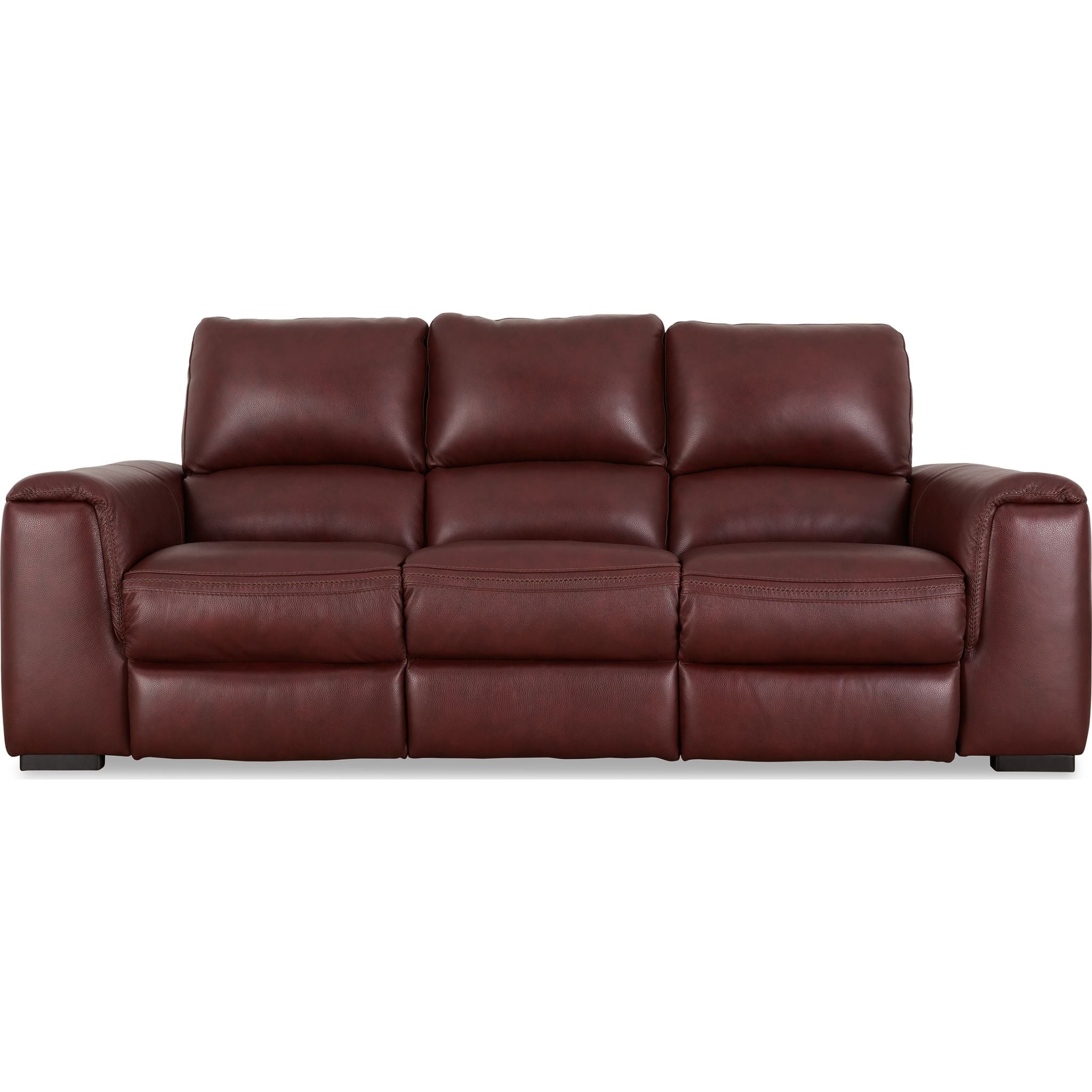 Alessandro Power Reclining Sofa in Garnet Red - Modern Leather Sectional Couch with USB Charging - Perfect for Living Room, Home Theater, and Family Gatherings