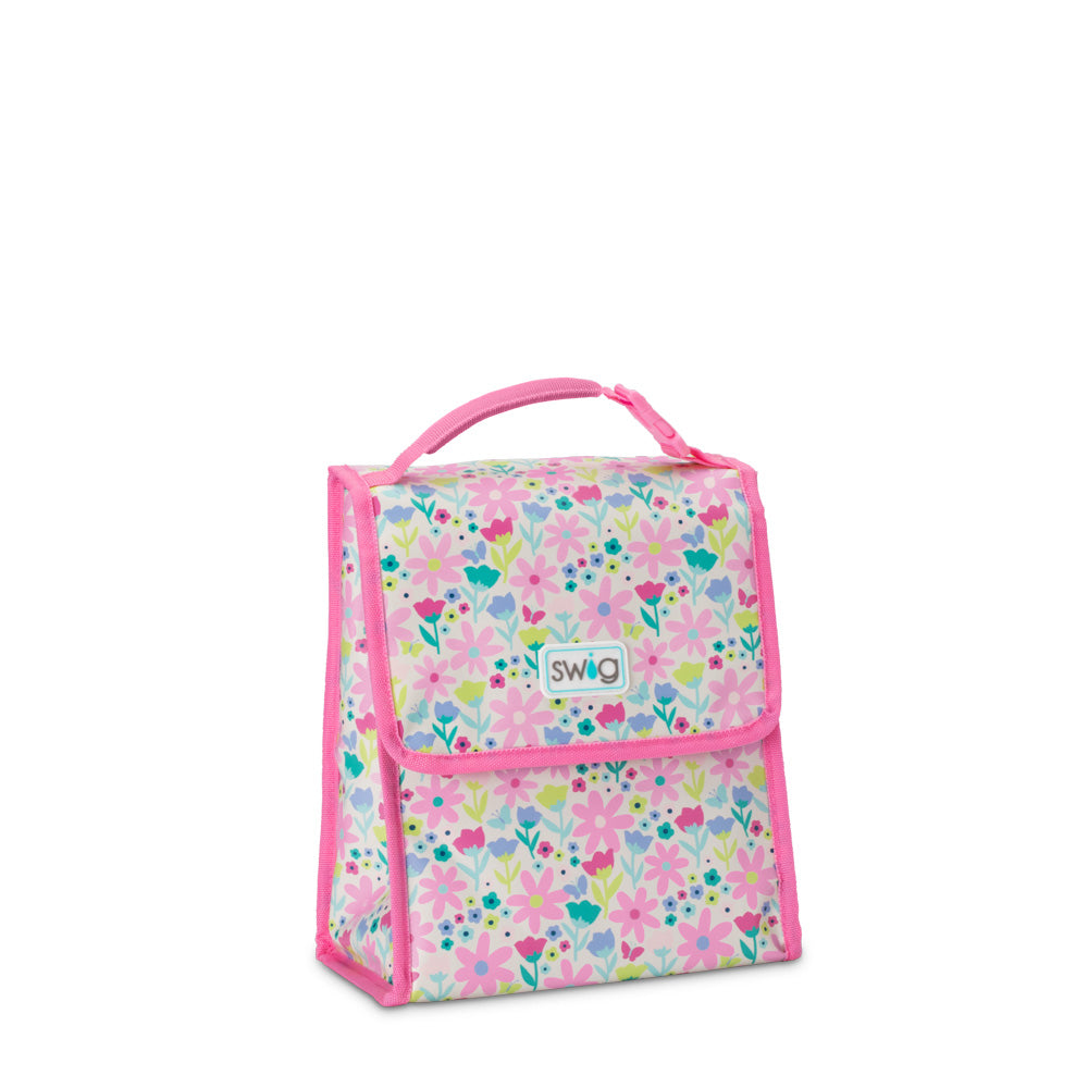 Flower Power Foldable Insulated Lunch Bag for Work, School & Picnics - Reusable & Eco-Friendly Food Container