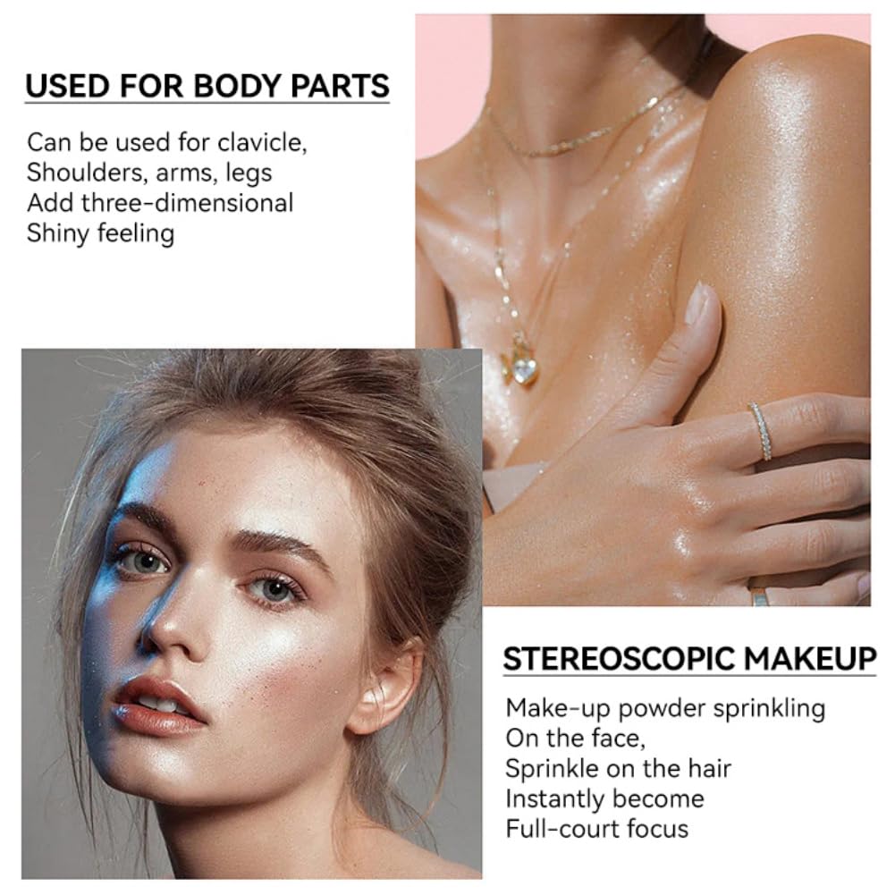 Bronze Glitter Highlighter Makeup Stick - Shimmering Face & Body Glow for Cheeks, Eyes, Hair | Vegan, Cruelty-Free Highlighter for Parties, Festivals, Night Out, Photoshoots