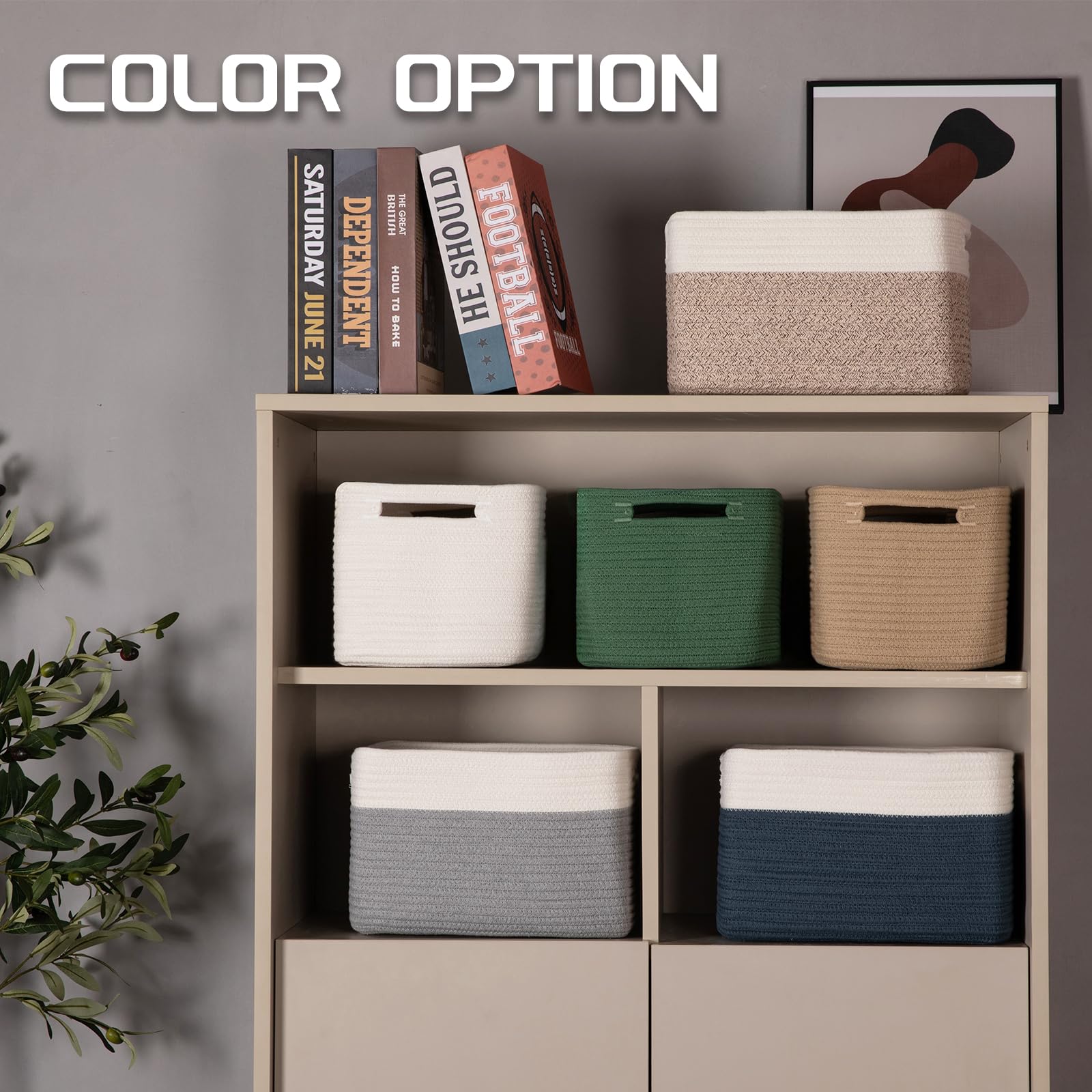 4-Pack Woven Storage Baskets for Shelves - Organize Toys, Books, Towels & Clothes - Durable 12.7