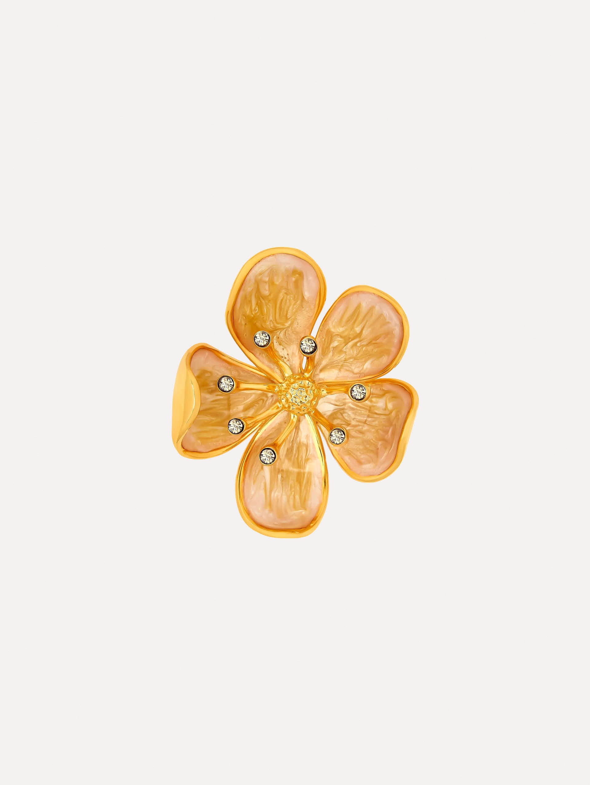 Vintage Cherry Blossom Enamel Brooch Pin - Japanese Floral Fashion Accessory for Women, Bridal Bouquet, Jacket, Scarf & Hat Decoration