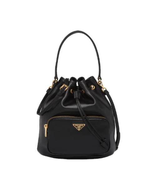 Prada Duet Leather Shoulder Bag for Women | Luxury Designer Crossbody Purse | Perfect for Work, Travel & Evening Events