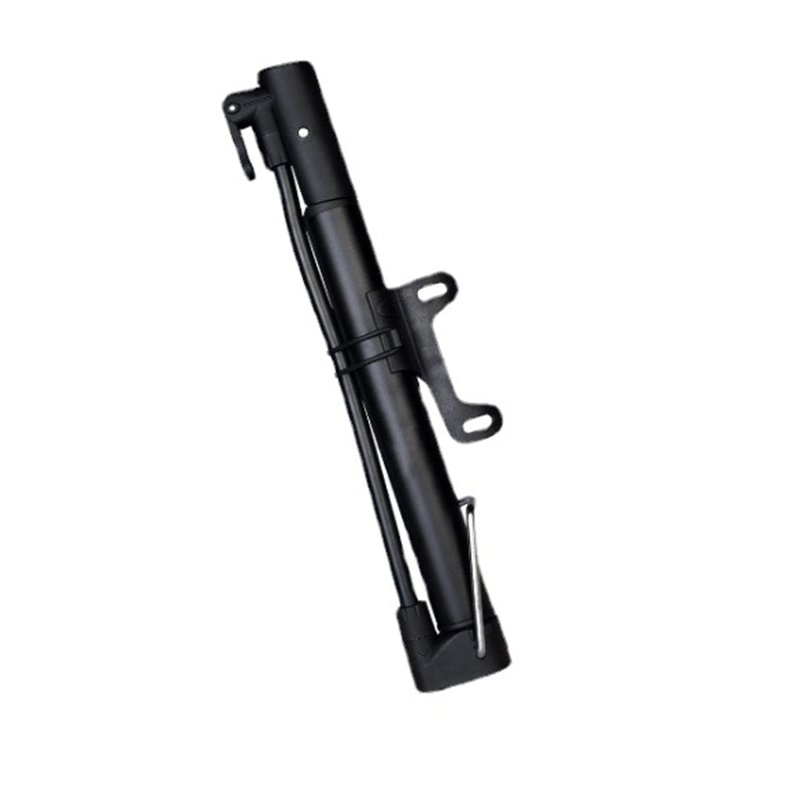 Portable Bike Pump - Mini Hand & Foot Activated Bicycle Tire Pump with Extra Valves & Gas Needle for Road & Mountain Bikes | Ideal for Cycling, Commuting & Emergency Repairs (Color: Black)