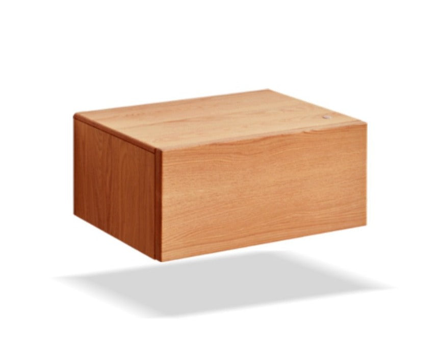 Solid Oak & Poplar Wood Floating Nightstand - Modern Bedside Table with Storage Shelf for Bedroom, Living Room, or Nursery