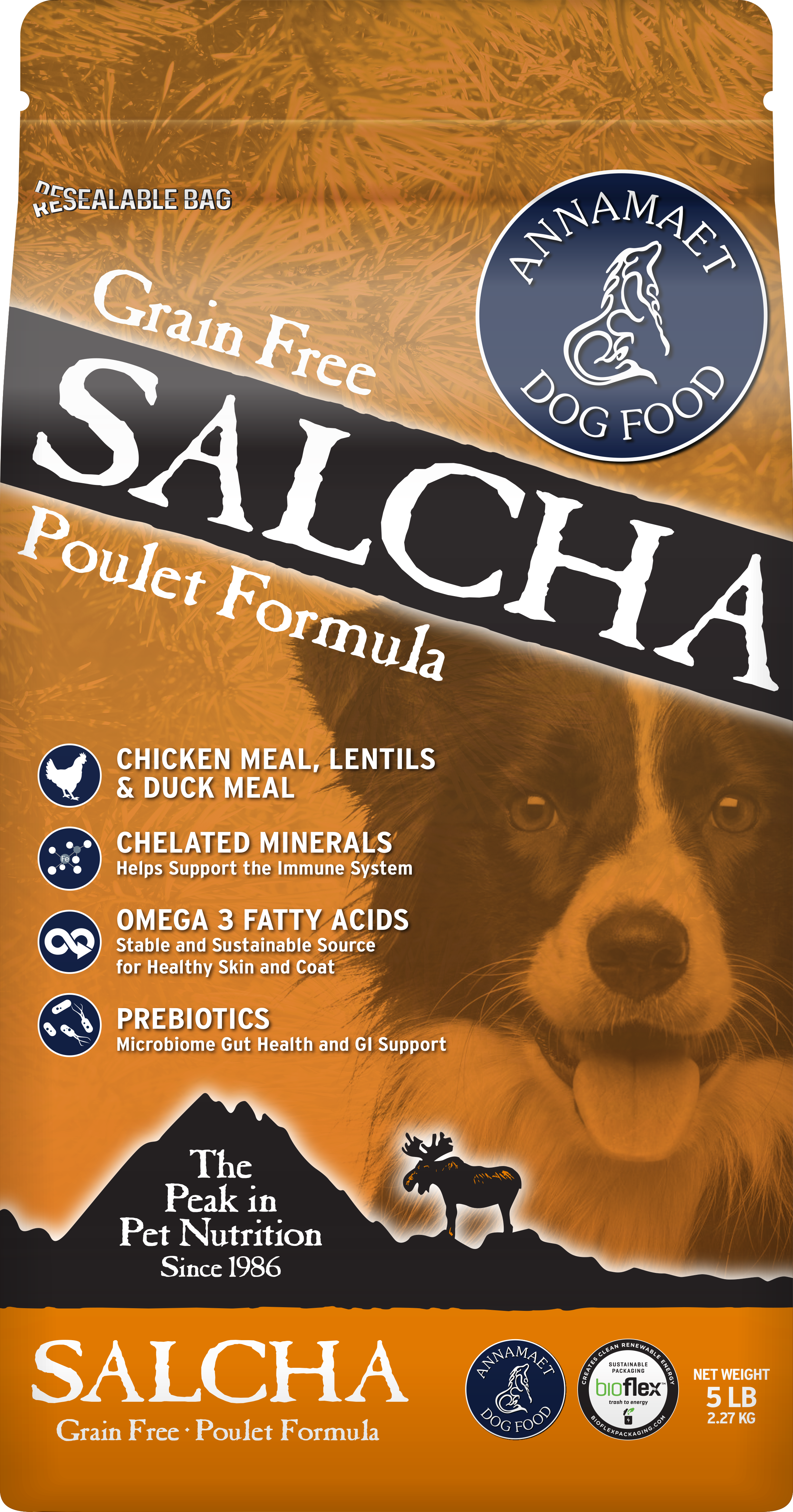Annamaet Grain Free Dry Dog Food - Salcha Recipe - High Protein, Natural Ingredients for Adult Dogs - Perfect for Active Pets & Outdoor Adventures