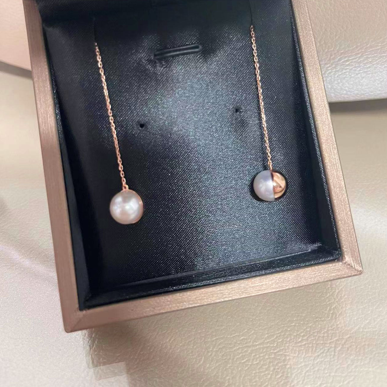 18K Solid Gold Freshwater Pearl Earrings for Women - Elegant Dangle Studs for Wedding, Party & Gift Giving - KE00029
