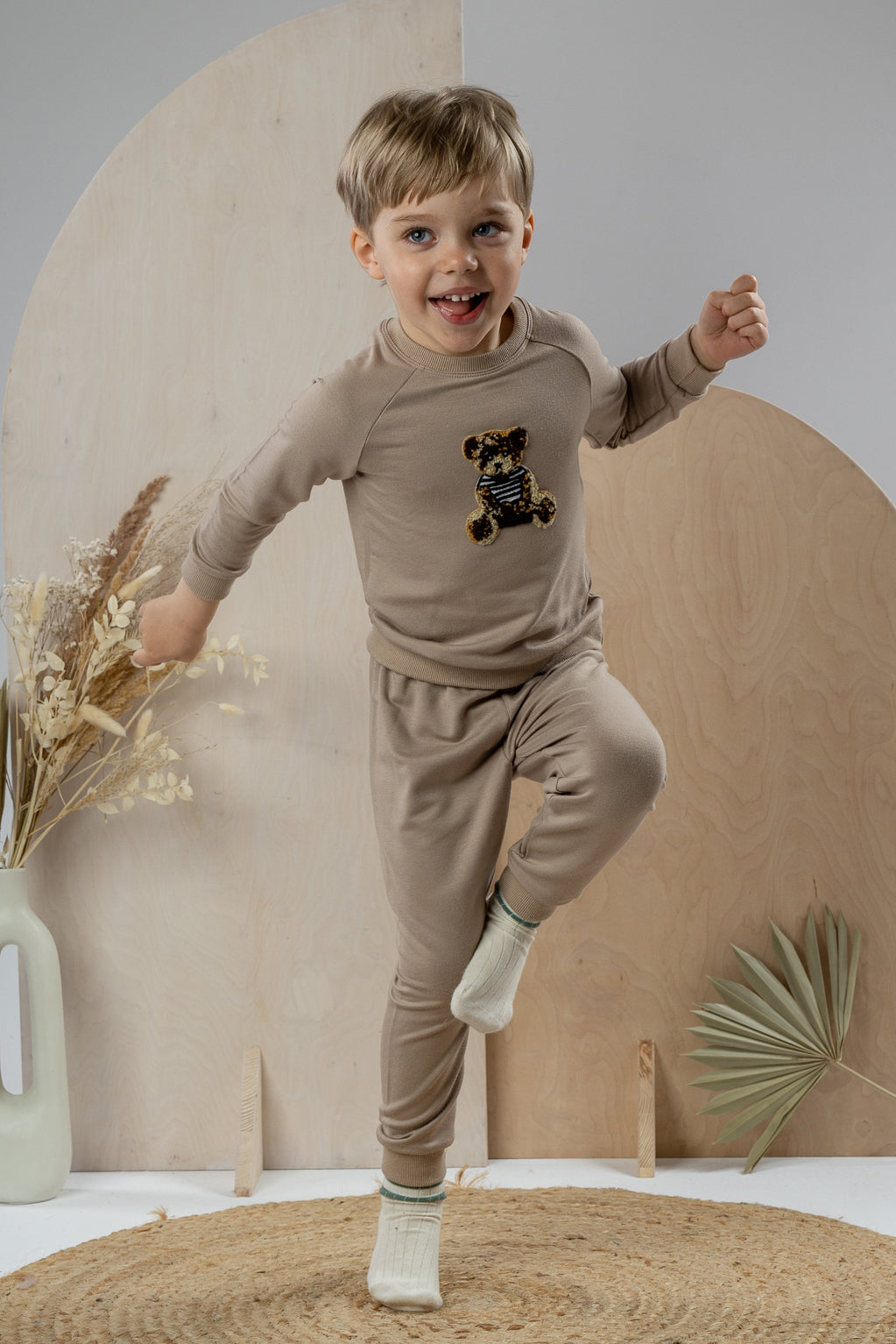 Timothy Beige Bamboo Teddy Tracksuit for Women - Soft & Comfortable Lounge Set, Cozy Home Outfit, Perfect for Relaxing & Sleeping